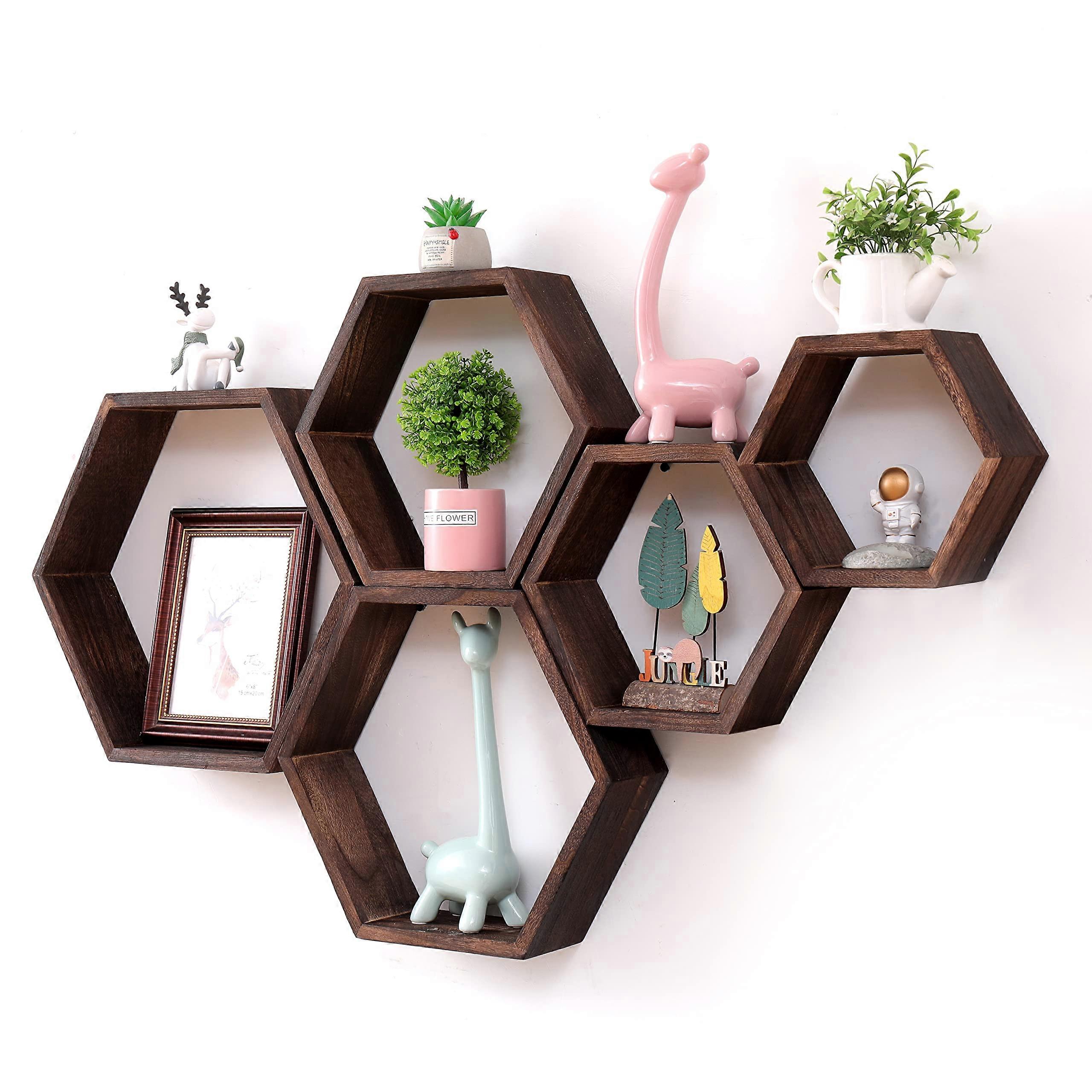 Hexagon Honeycomb Floating Shelves for Bathroom Storage