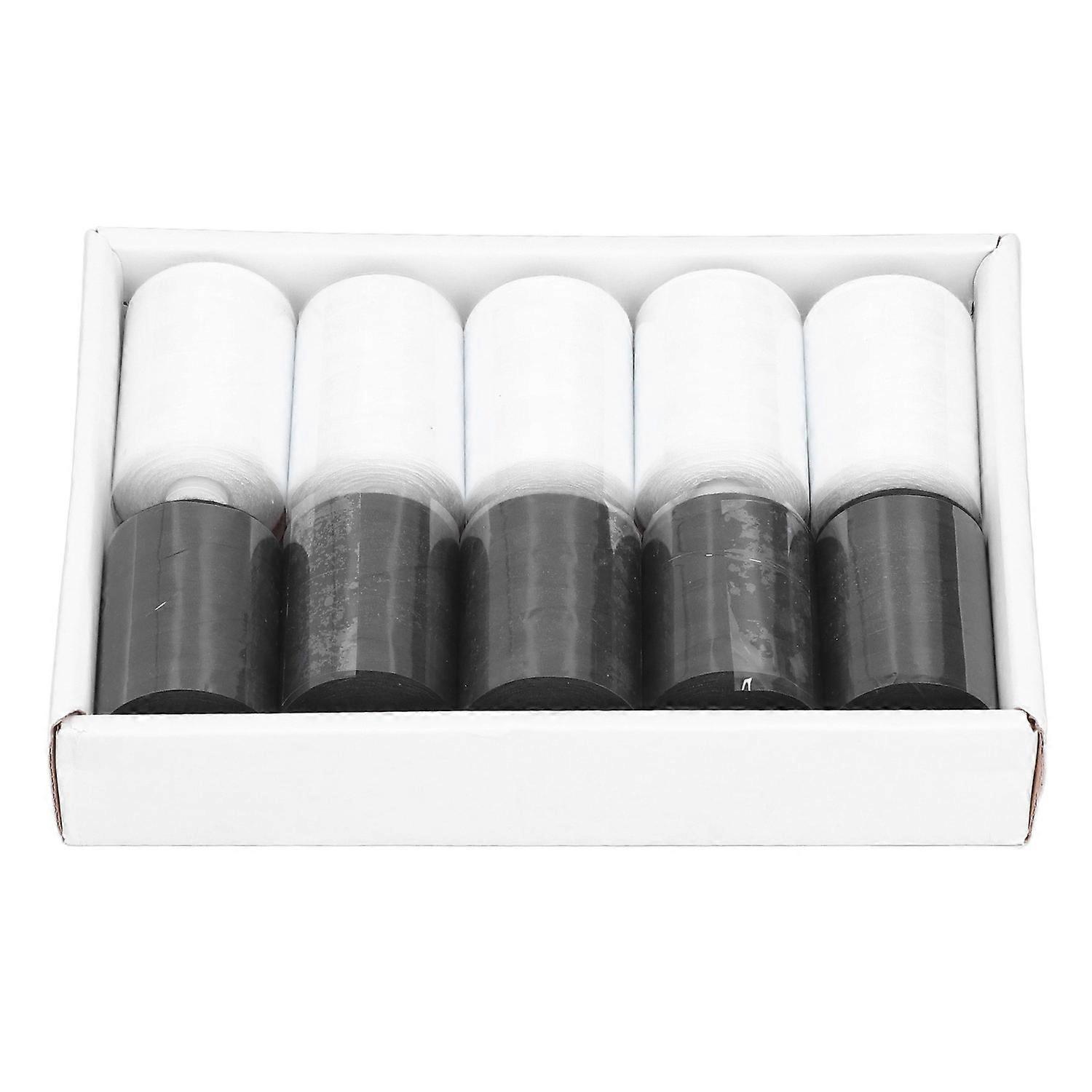 10Pcs Sewing Thread Black and White 402 High Strength Durable Portable Wide Application Sewing Machi