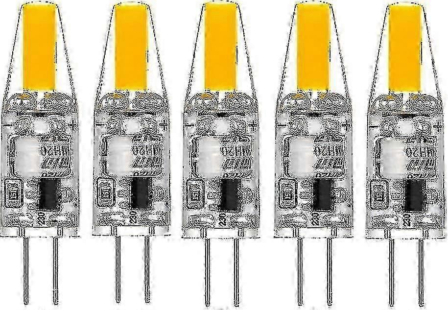 G4 LED 220 فولت 3 واط 2700 كيلو أبيض دافئ 160 لومن ، لمبات سيليكون تحل محل مصابيح الهالوجين التقليدية 30 واط ، حزمة من 5 وحدات