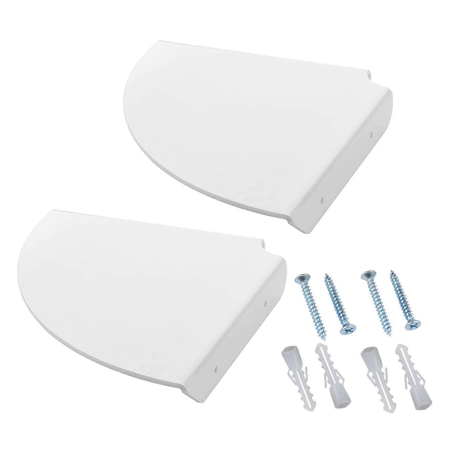 2 Pieces 21x21x3cm/8.27x8.27x1.18in Floating Corner Shelves Wall Mounted Easy to Install Black/Orange Color White