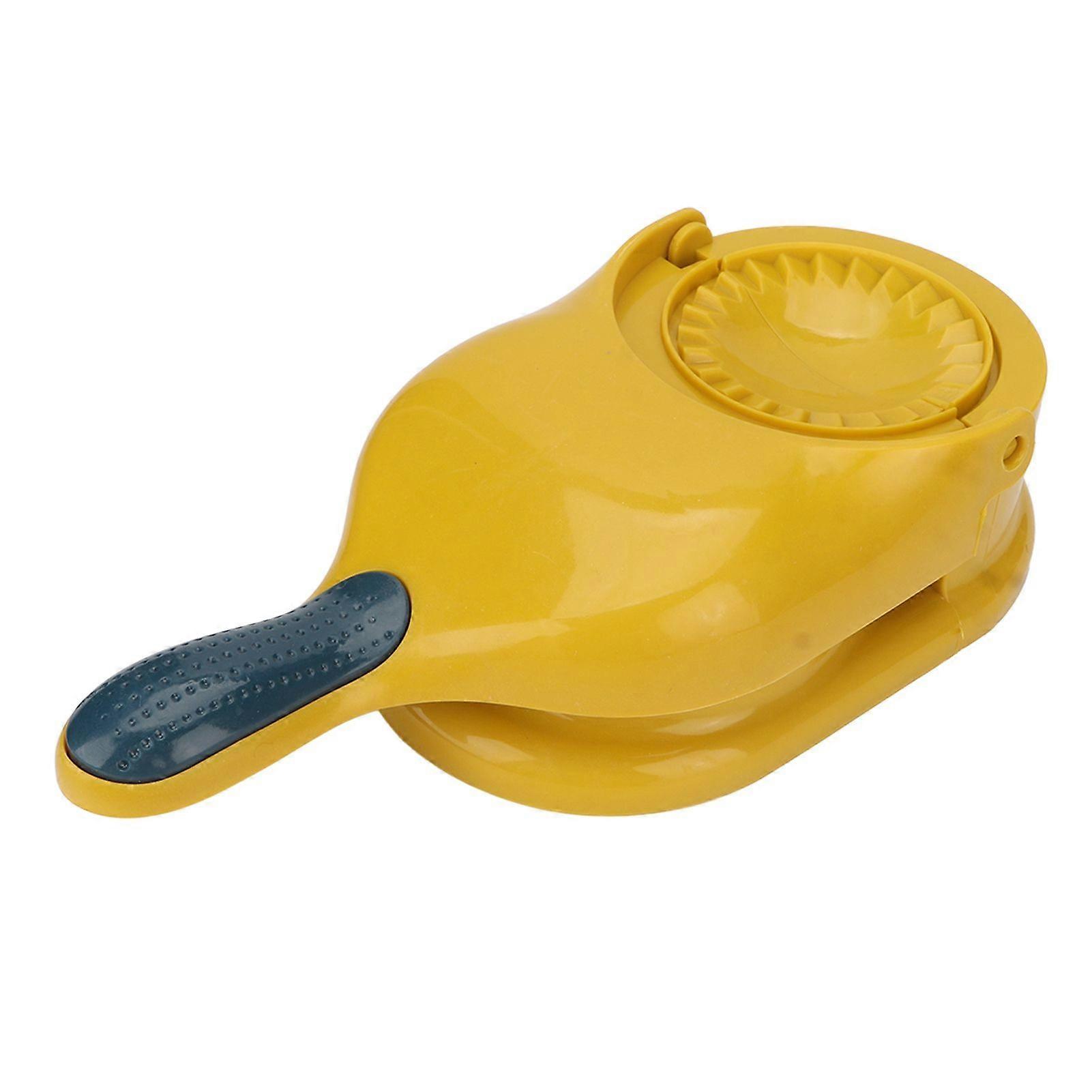 2 In 1 Portable Manual Dumpling Maker Kitchen Dumpling Making Tool Dough Pressing Tool Kitchen Accessories Yellow