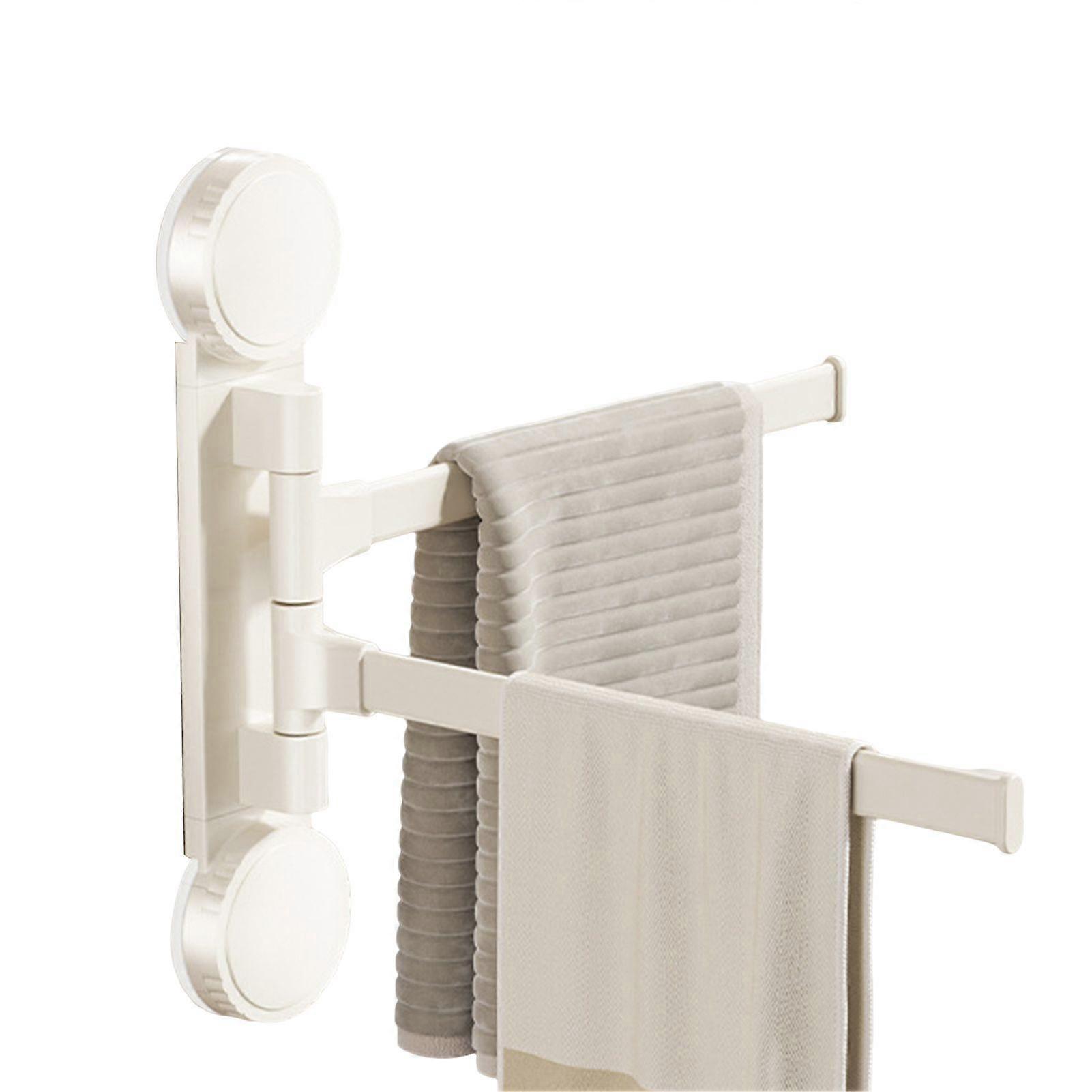 Qinghai Towel Rack with Extended Pole 180-Degree Rotation Suction Cup Design Quick Installation Multi-Purpose Holder Wall Mounted Towel Hanger