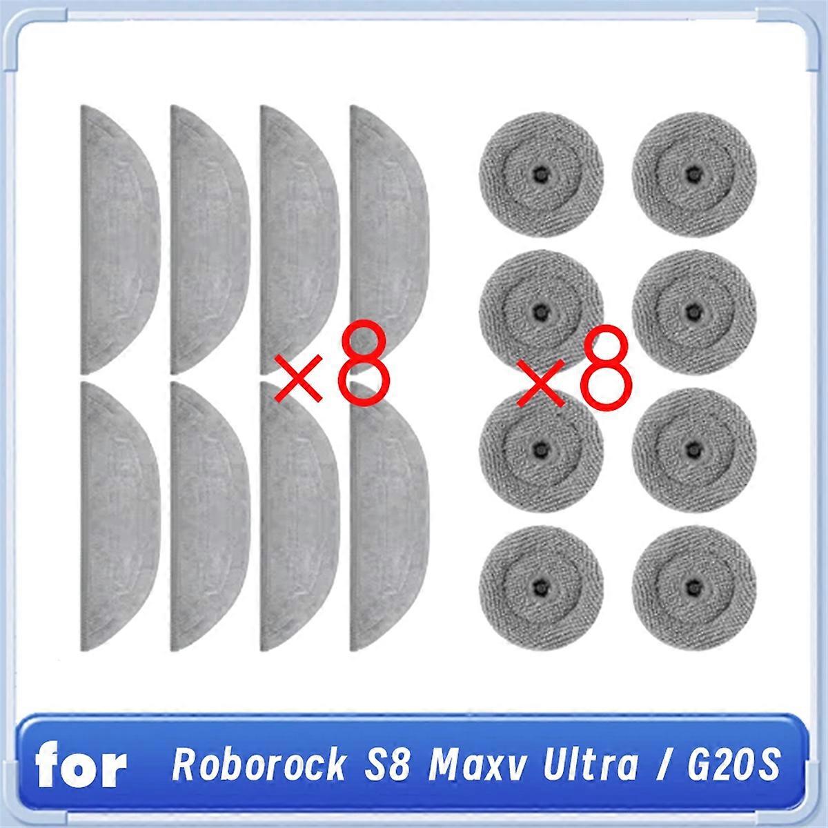 16Pcs Mop Pads Refills for S8 Maxv Ultra/ G20S Robot Vacuum Dual Vibrations Modules Edge Mop Pads