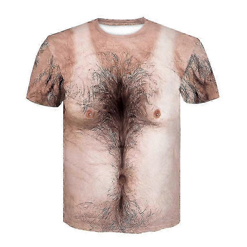 חולצת טריקו מודפסת תלת מימד יוניסקס עם שרירי בטן מזויפים - חלק עליון מצחיק לשוק האירופי