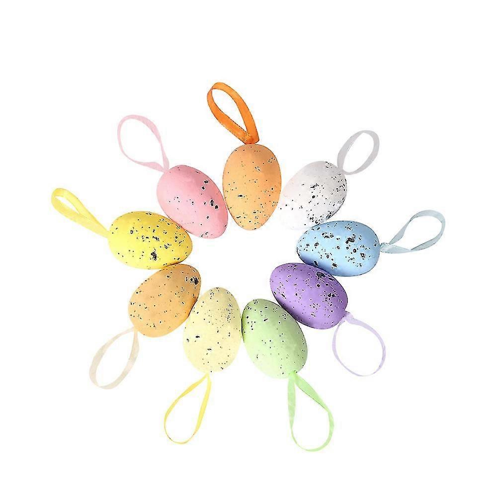 9 Pcs Easter Decorations 4*6cm Christmas Tree Foam Egg Decorations