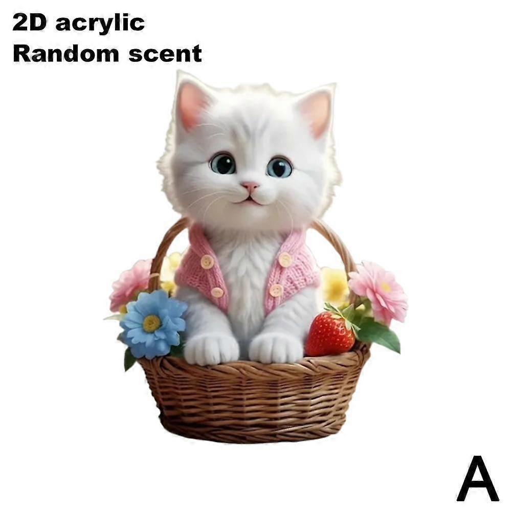 Cat 2D Acrylic Slot Kit Car Clip Car S-olid Aromatherapy Fragrant Sheet