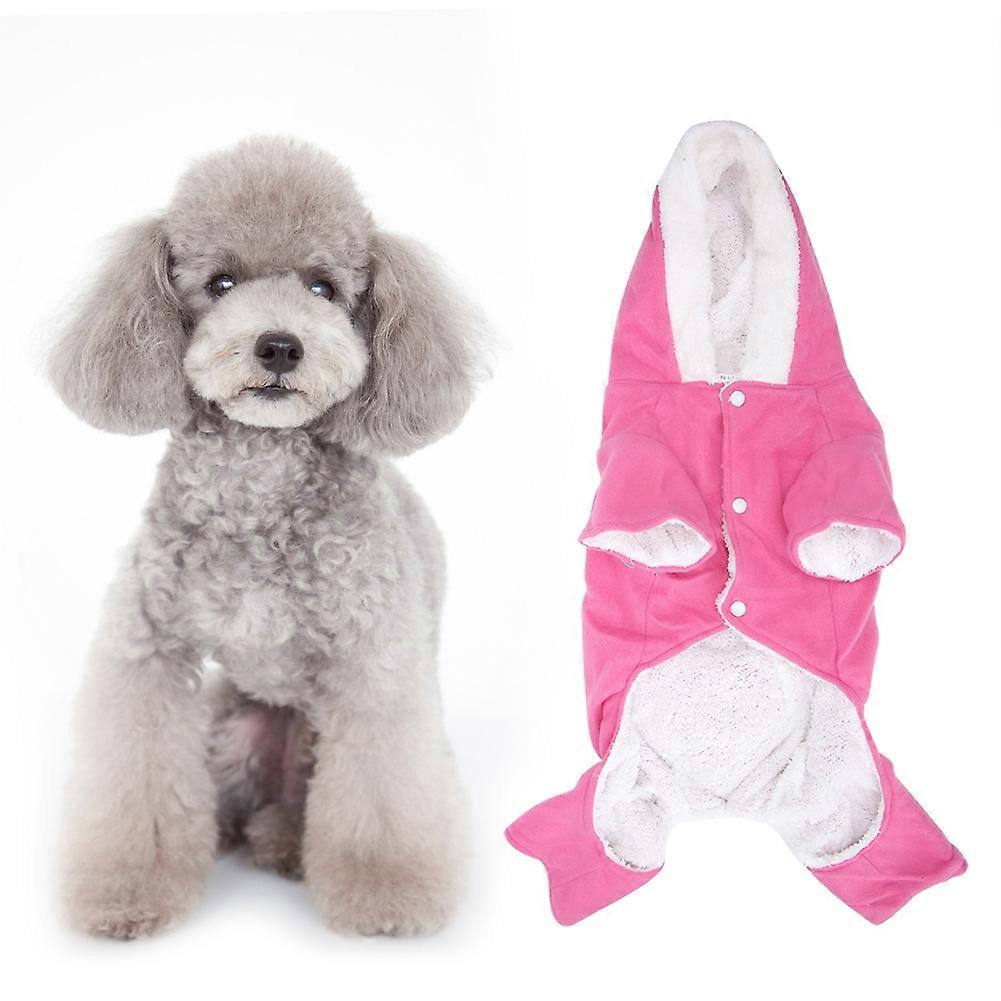 Autumn Winter Pet Plush Thicken Peach Heart Soft Comfortable Hoodies For Dogs Rose Color Size XS-XXL