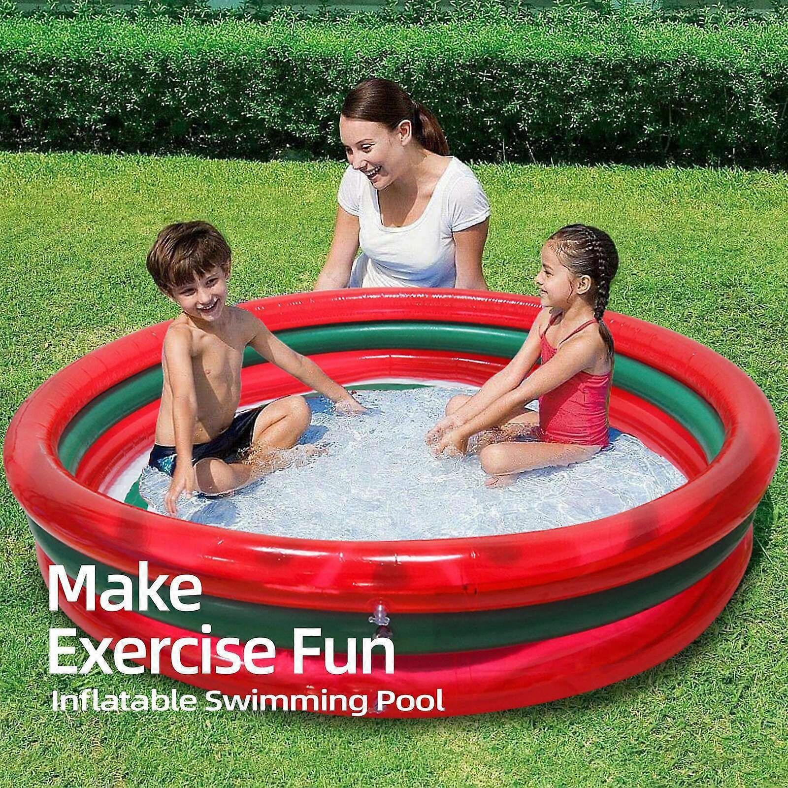 Inflatable PVC children's indoor swimming pool round three-layer watermelon pool ball ball toy paddling pool