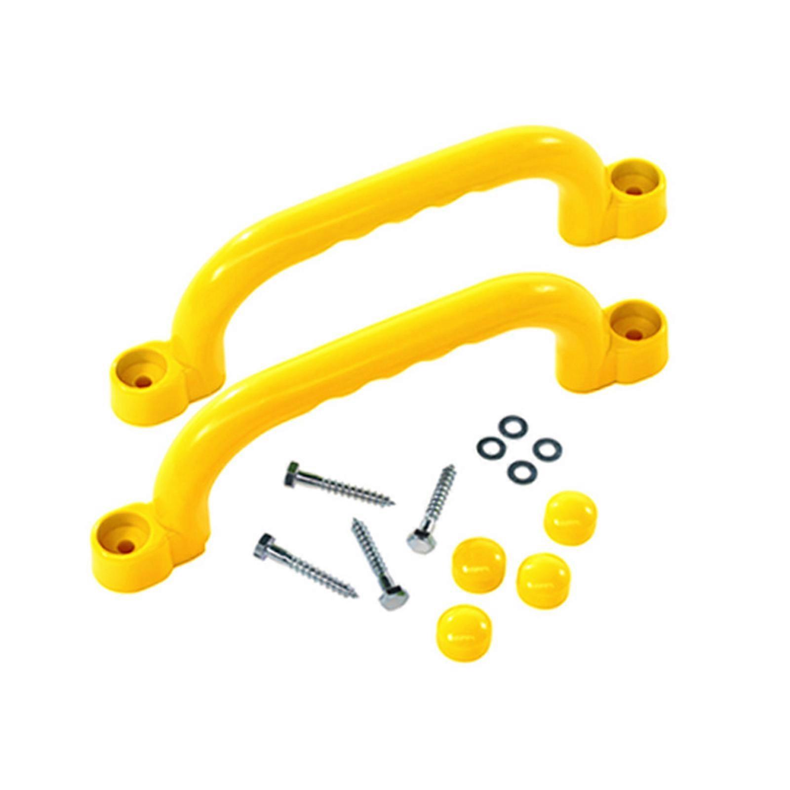 Playhouses Grab Handle Bars Grimper Salles de jeux Poignée d’échelle pour parc, arrière-cour TreeHouses Playhouses facilement installer jaune