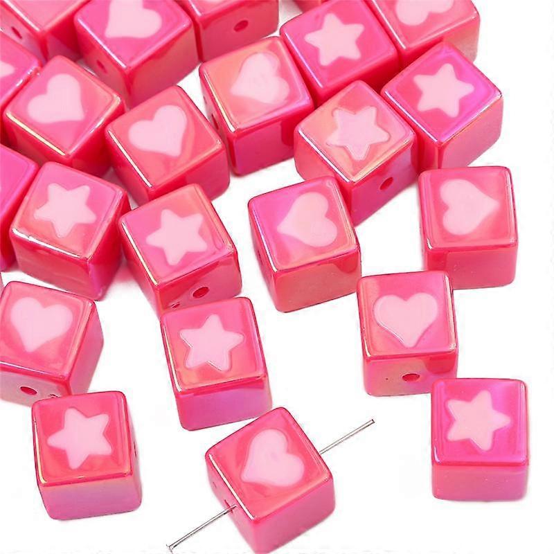 Acrylic Beads Colorful Plated Two-color Heart Star Beads for DIY Necklace Bracelet Earring Jewelry Making