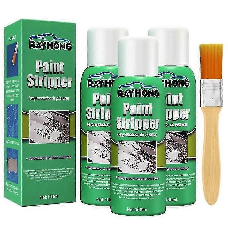 3個100ML車のペイントリムーバー金属表面ペイントストリッパー高効率自動壁マリンペイント落書き補正ブラシ付き