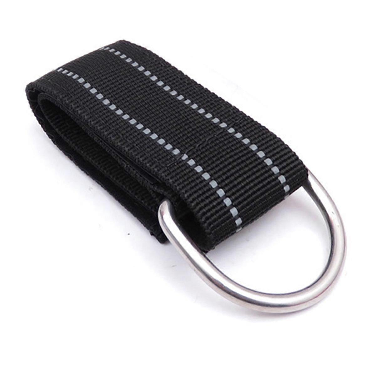 潜水手腕带尼龙网带带贴纸不锈钢D环带水下运动设备，1.5英寸