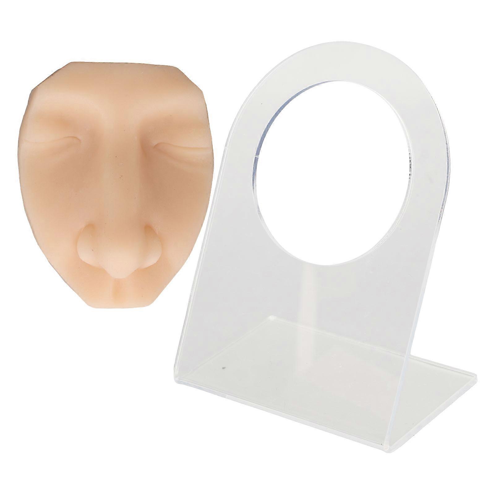 Silicone Reusable Soft Flexible Piercing Face Model for Jewelry Display Acupuncture Teaching Tool