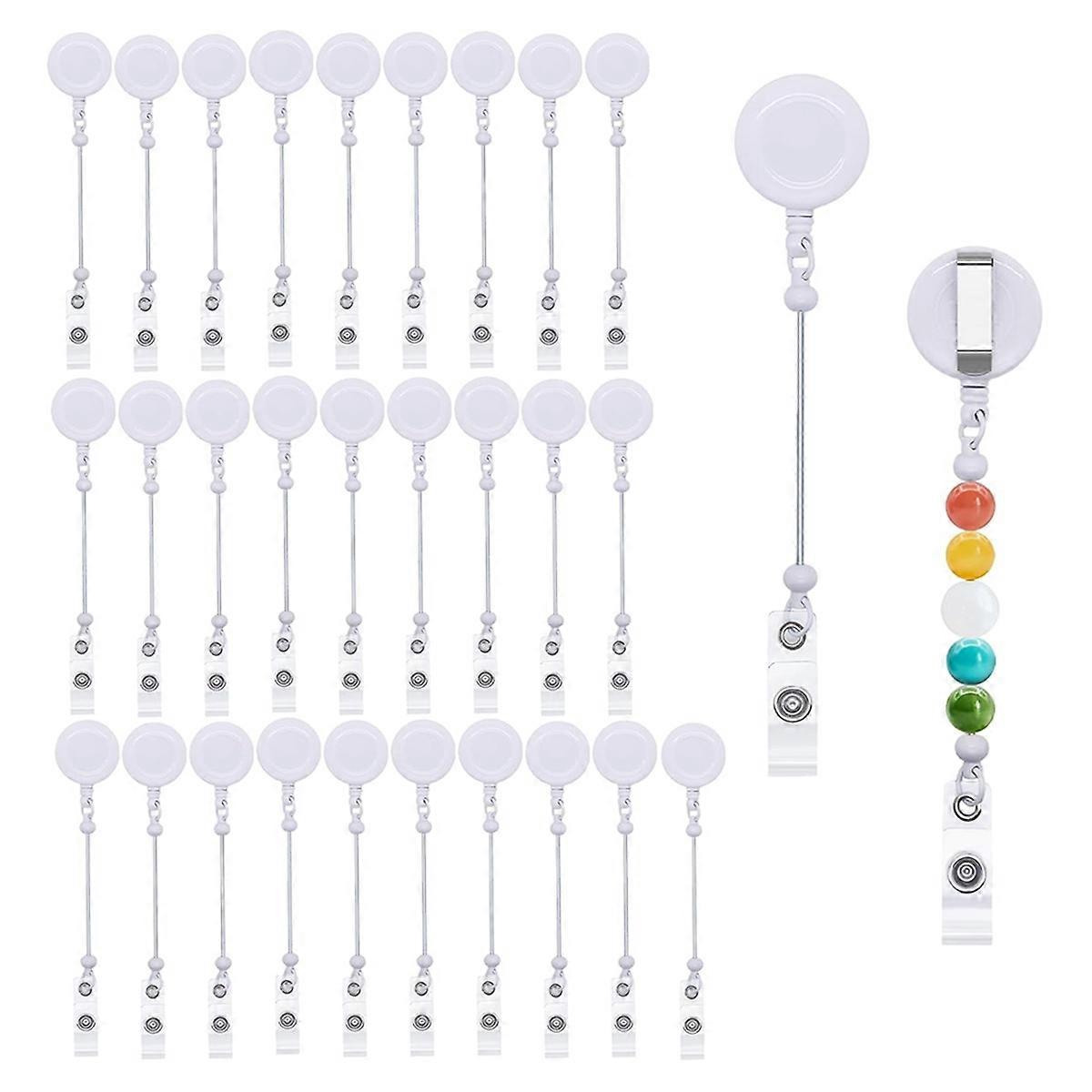 30 Pcs DIY Blank Badge Reel Kit with Belt Clip B