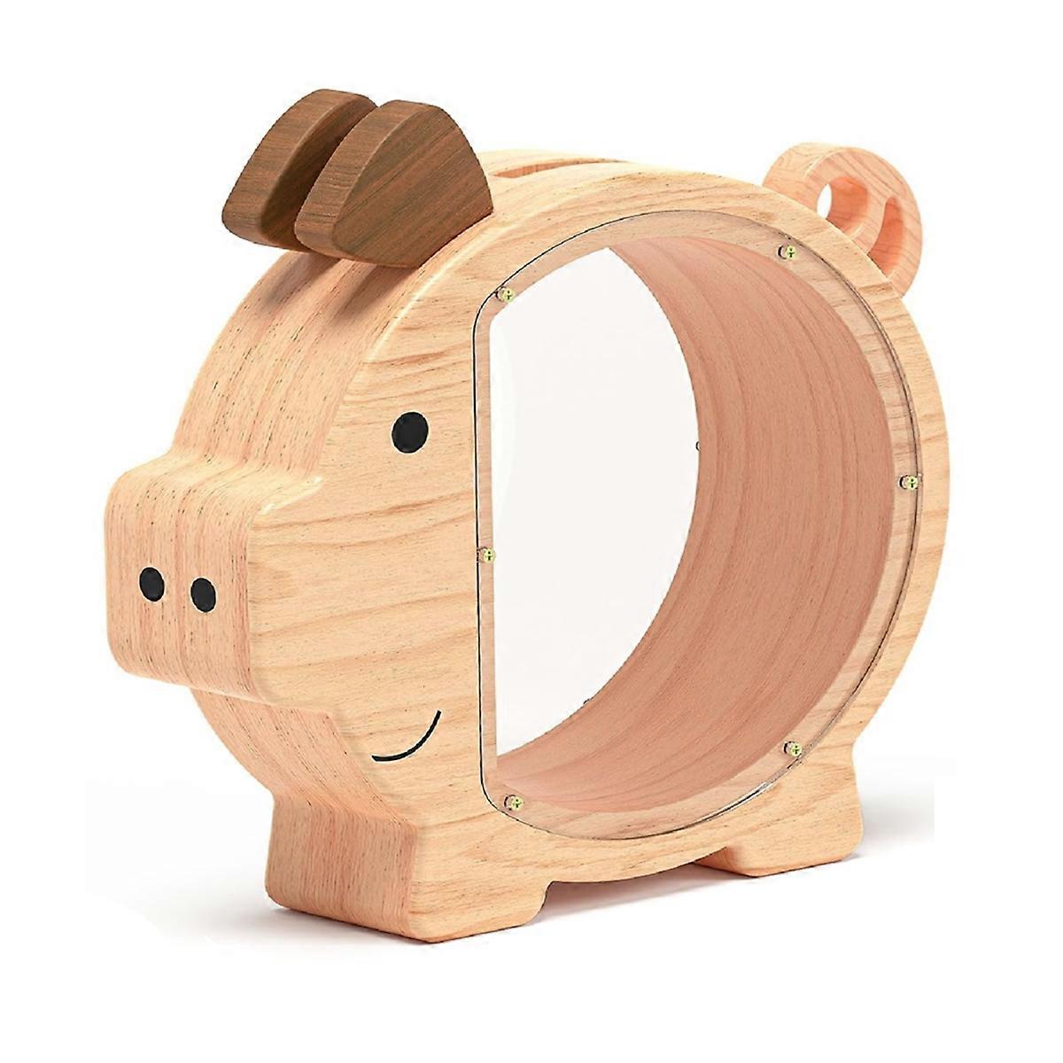 Wooden Piggy Bank for Kids Large Piggy Bank for Boy and Girls