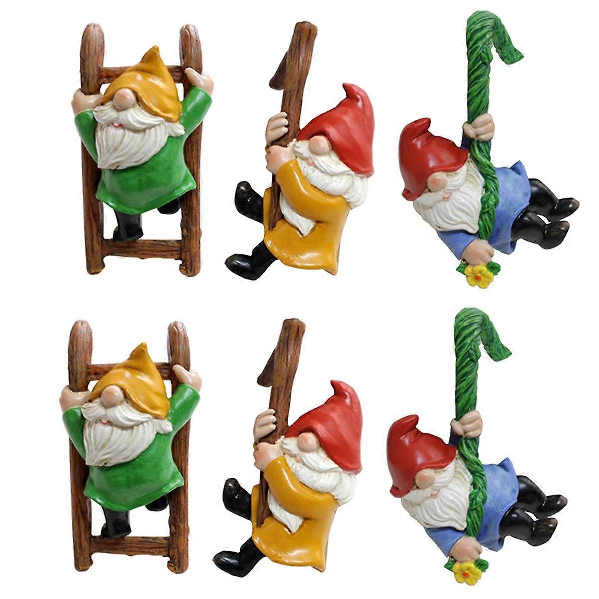 Dwarf set,three and three climbing ladder ornaments,flowerpot pendant