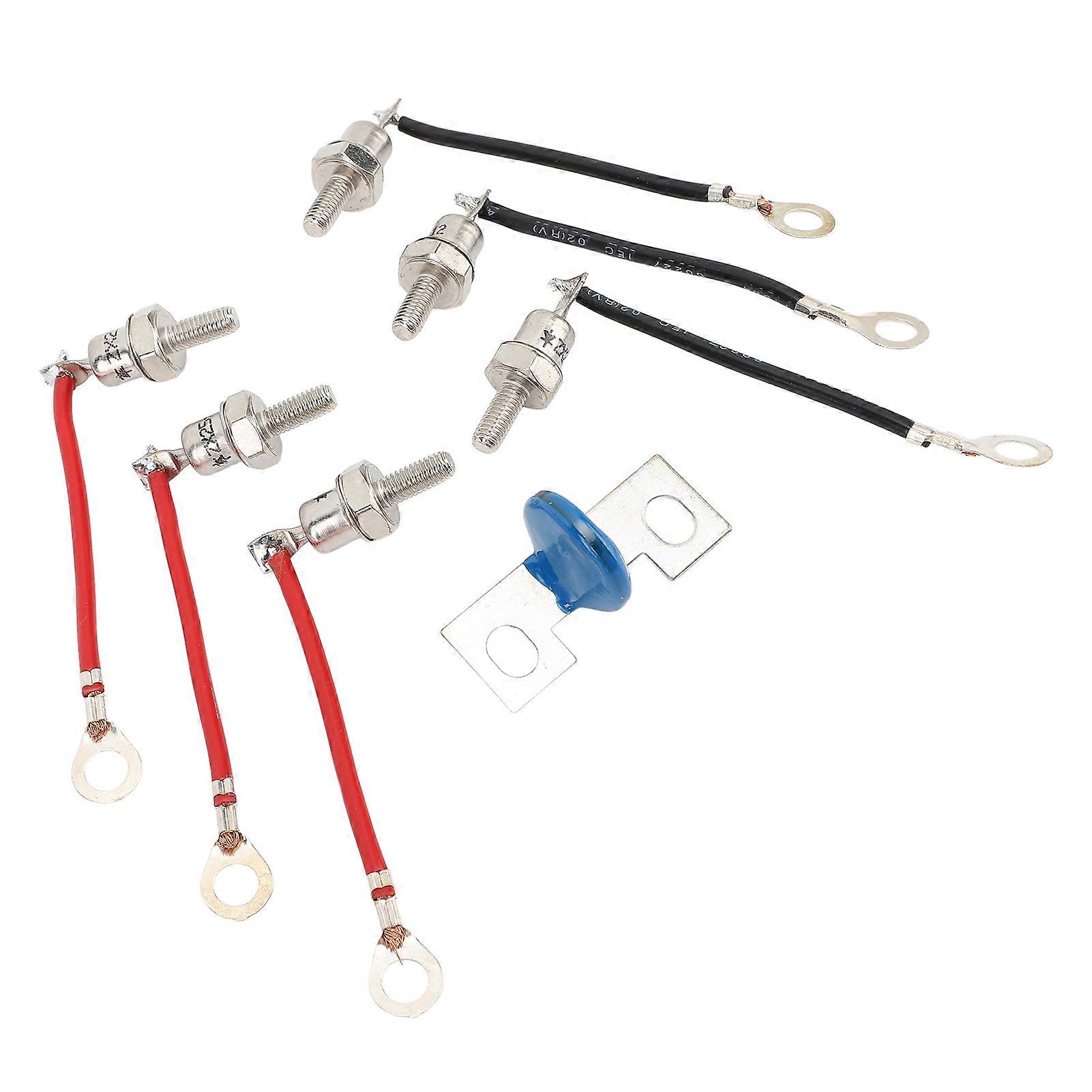 Diode Rectifier Kit 25A RSK1001 3 Positive Diodes 3 Negative Diodes Compatible with Generator Genset 8cm Length