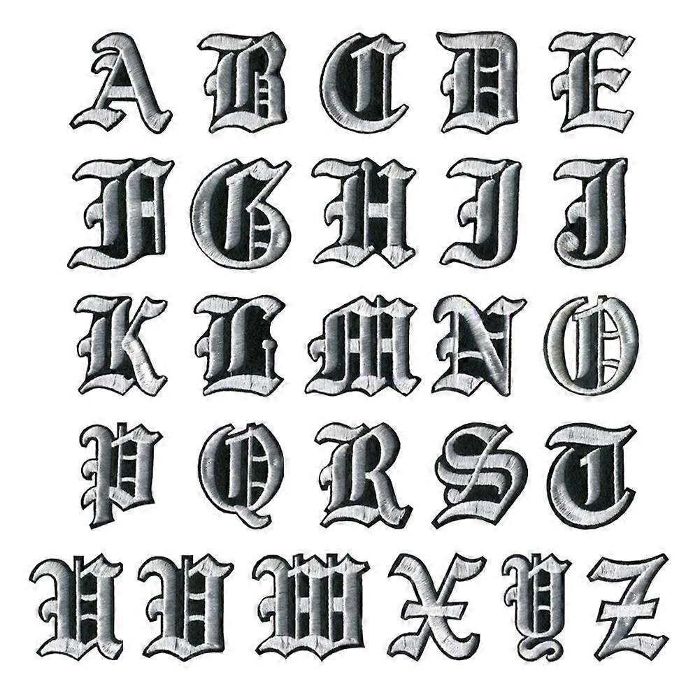 English Alphabet Letters Mixed Embroidered on Patch for Clothes
