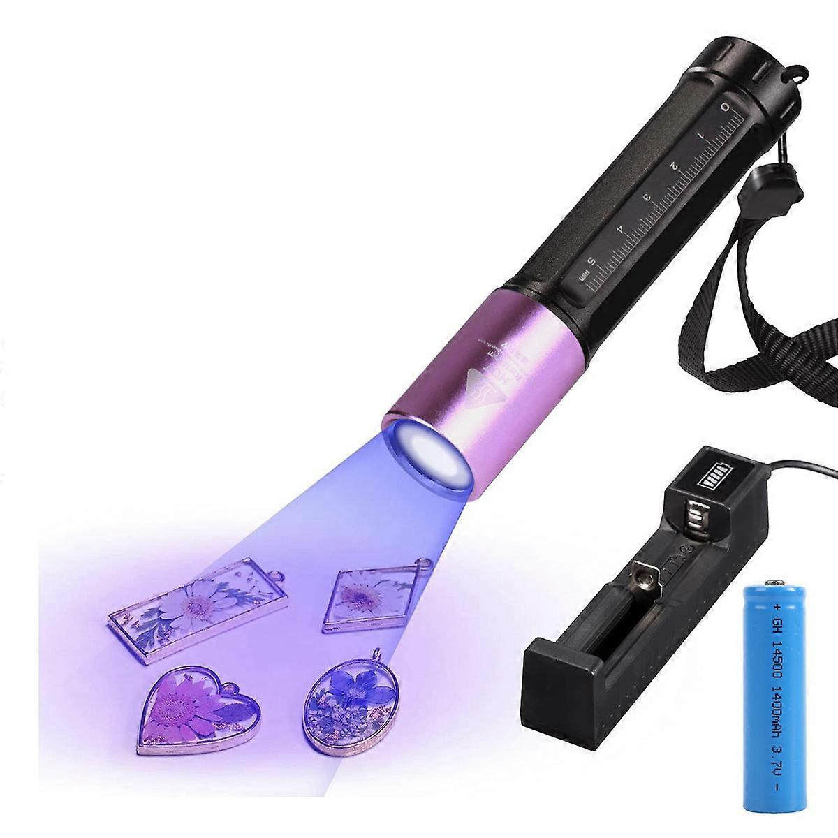 UV Light for Resin Curing, 365Nm UV Flashlight Black Light, Quick Cure LED Waterproof UV Lamp Rechar
