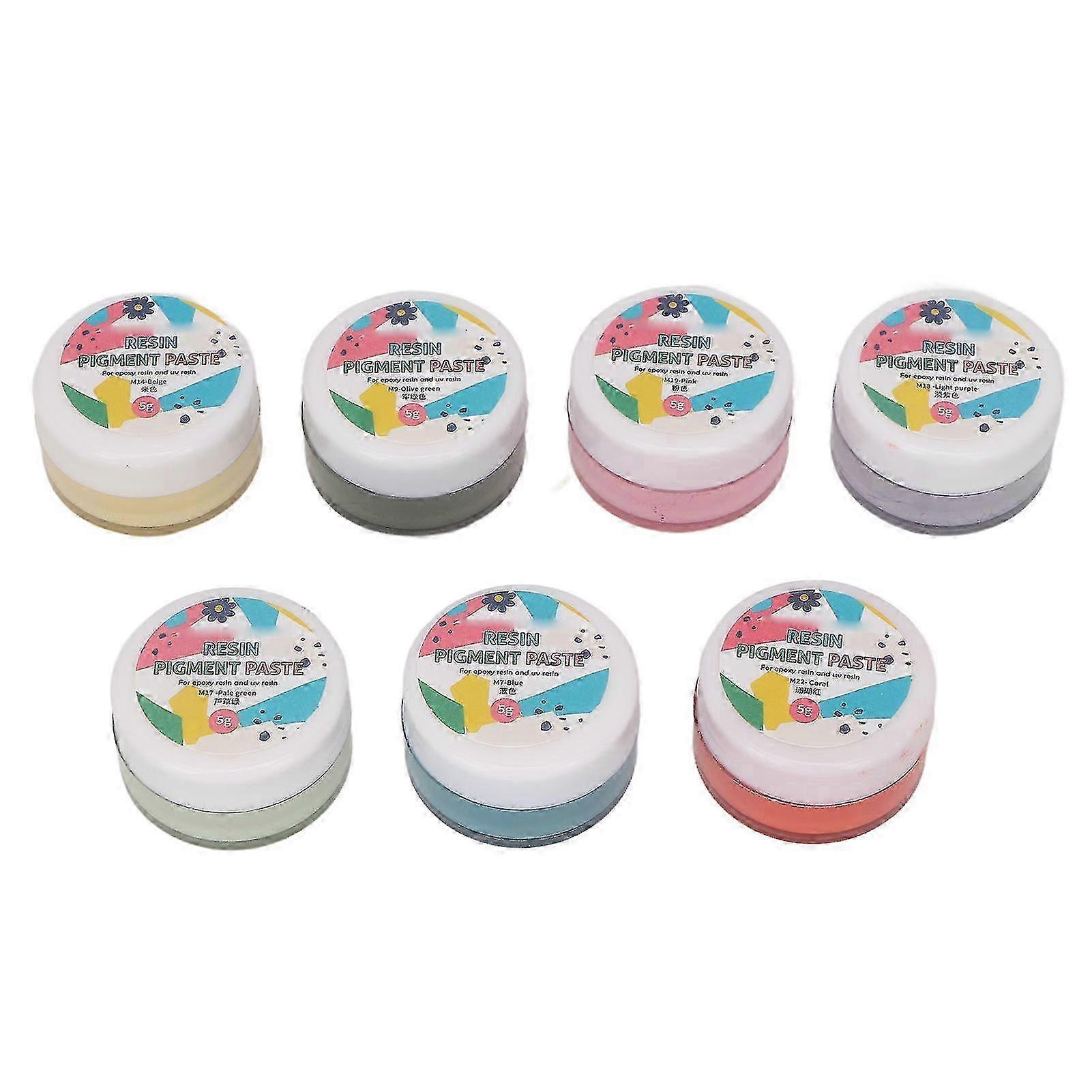 7 Colors High Concentration Oil Based Resin Pigment Paste for Epoxy Resin & UV Drip Glue (7 Pcs)