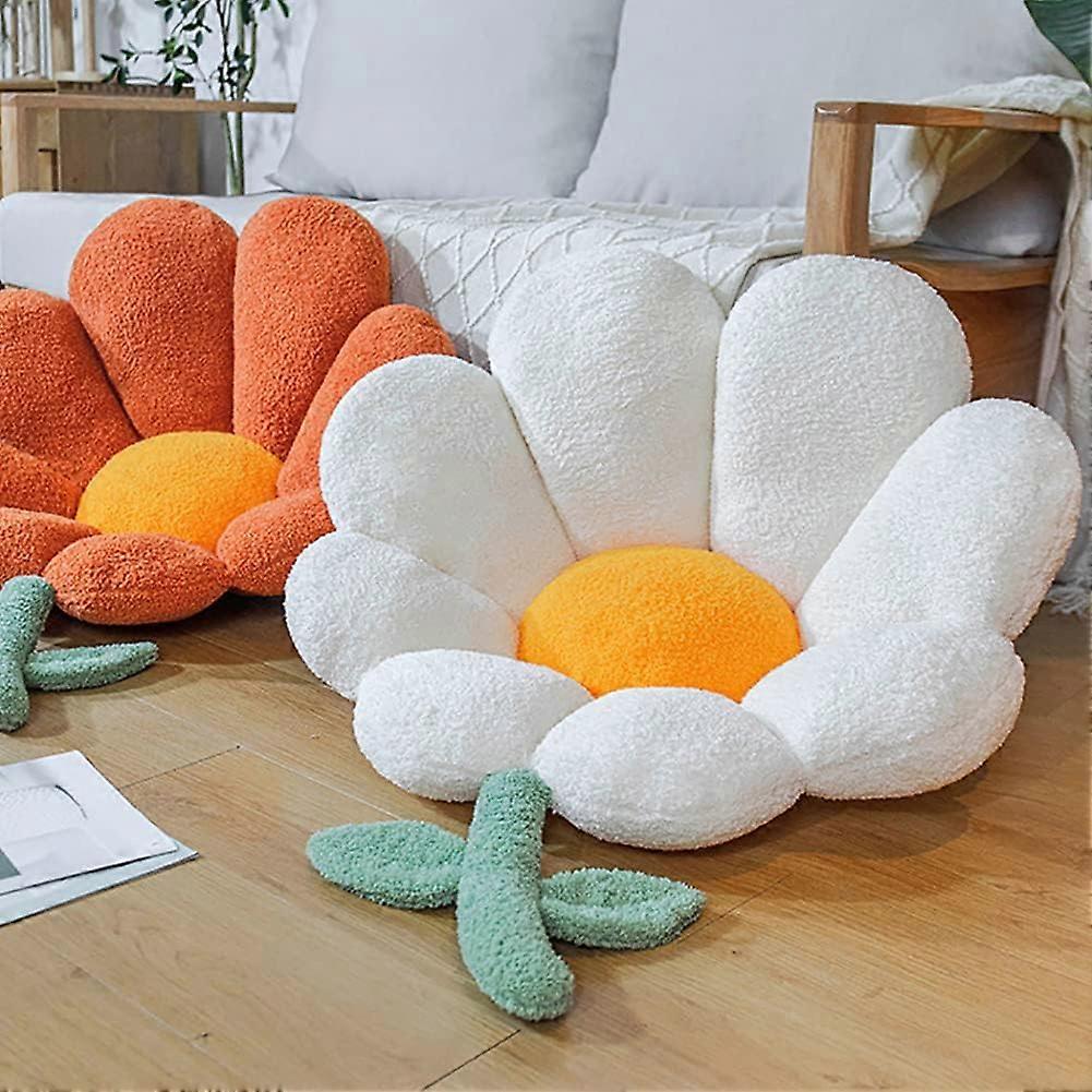 Flower -shaped sitting cushions faux furry hairy chair cushion