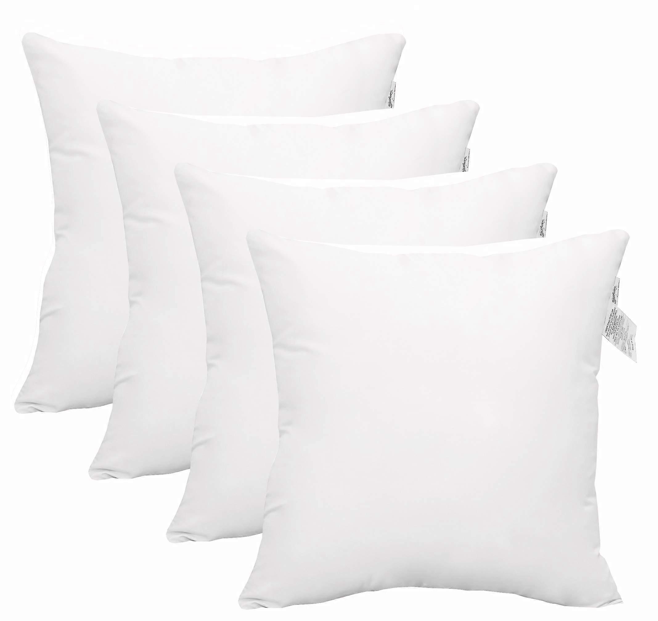 4 Pack Hypoallergenic Pillow Inserts 20x20 Inches for Sofa Cushions, Soft Polyester Filling, Machine Washable