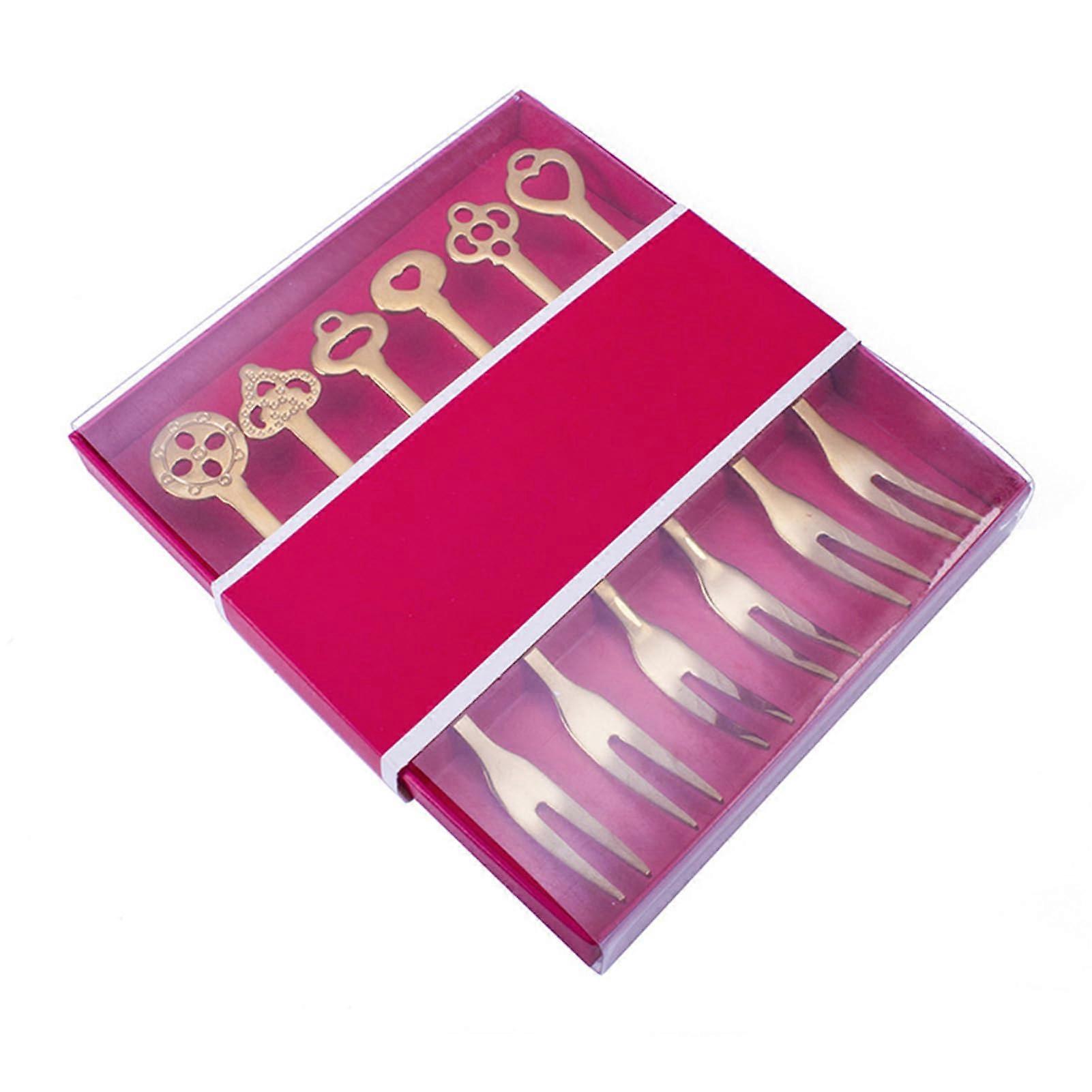 Stainless Steel Fruit Forks 2 Prong Gold Party Set with Elegant Design and Durable Material for Entertaining