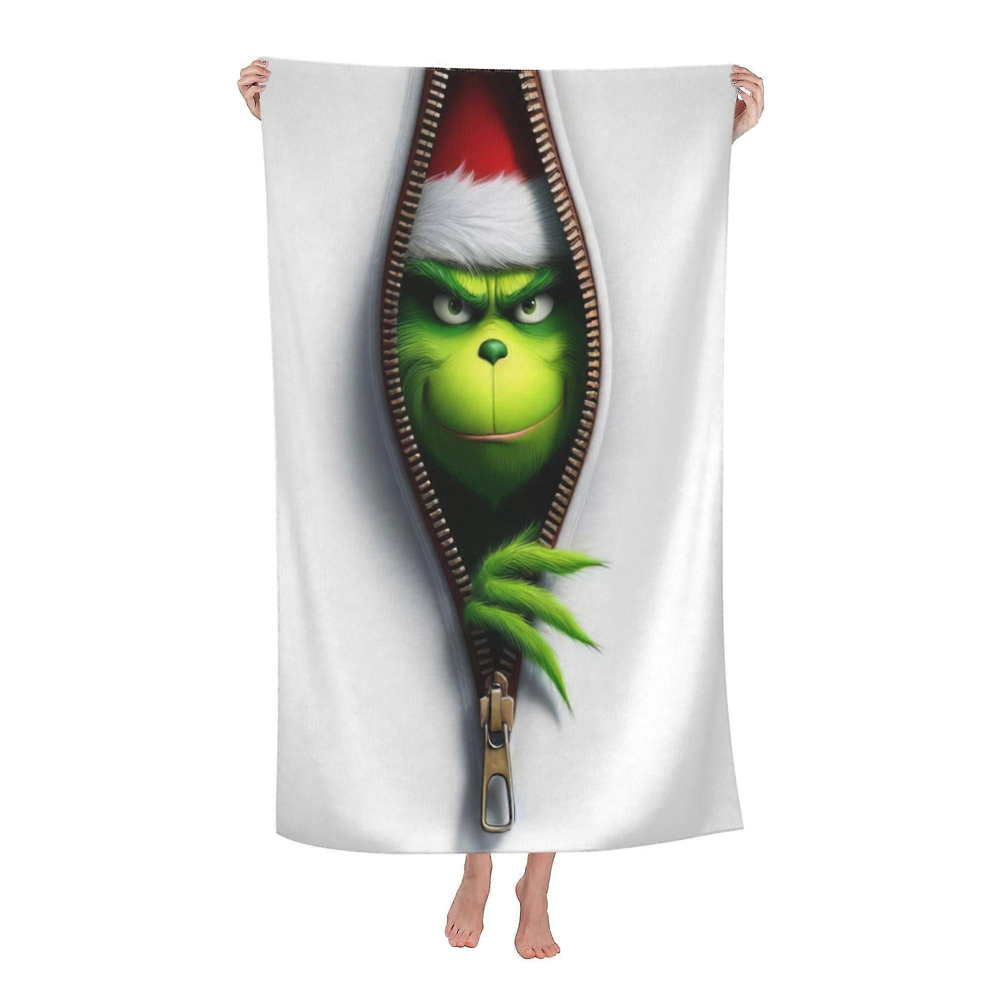 The Grinch Beach Towel, Large Microfiber Bath Towel #7oxf