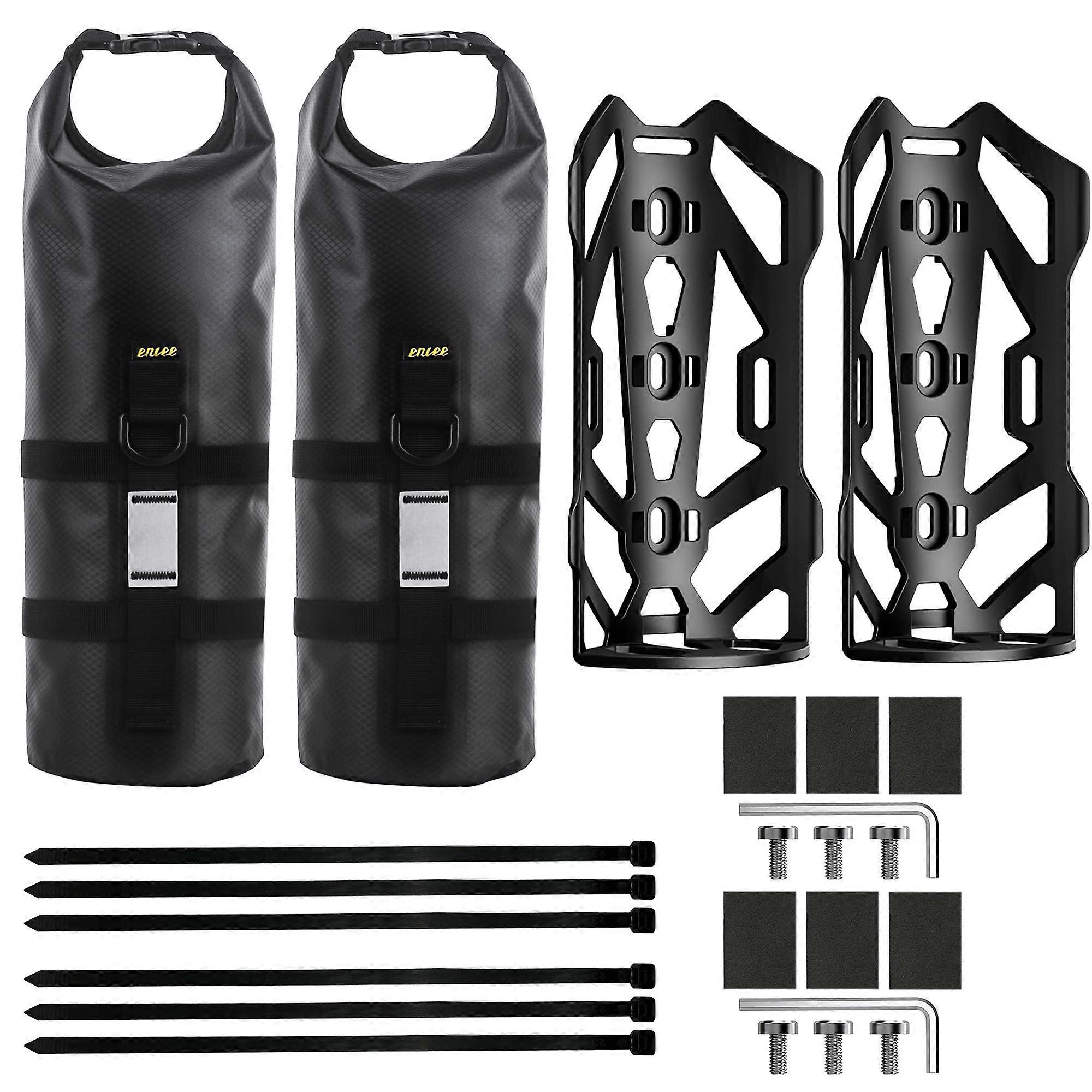 2 Pack Front Fork Bag, for Mountain Bike/Road Bike Bag Roll Top Design Bicycle Bag for Tools Cycling Fork Pack