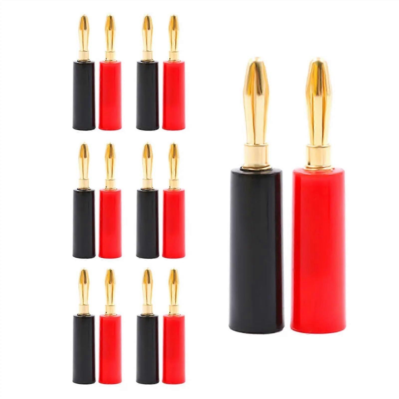 12PCS Banana Gold Plated Speaker Wire Connectors for Audio Systems, 4mm Compatibility, Durable and High-Quality