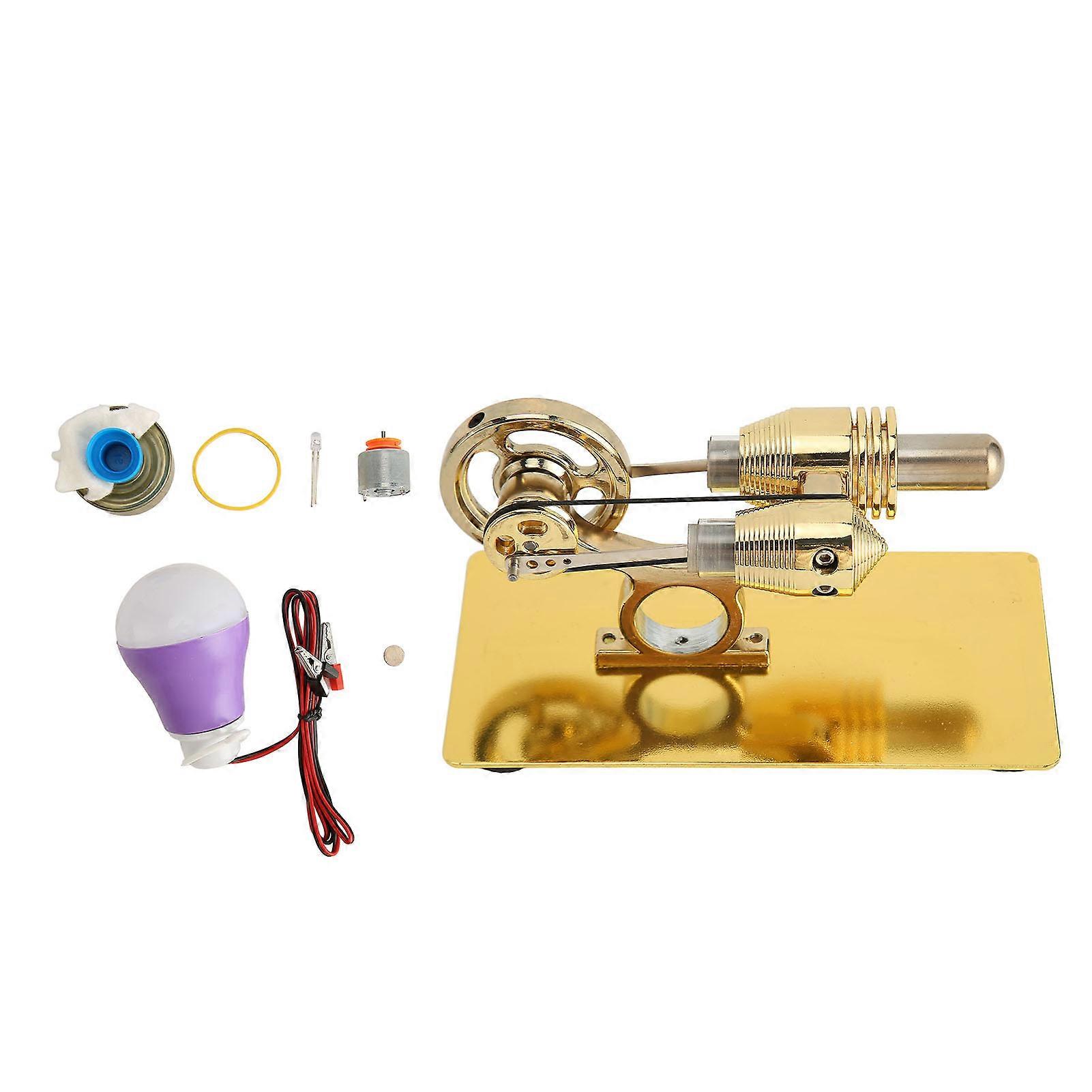 Stirling Engine Model Kit Low Noise Smoother Operation Gold Stirling Engine Motor Model Educational Toy for Gifts