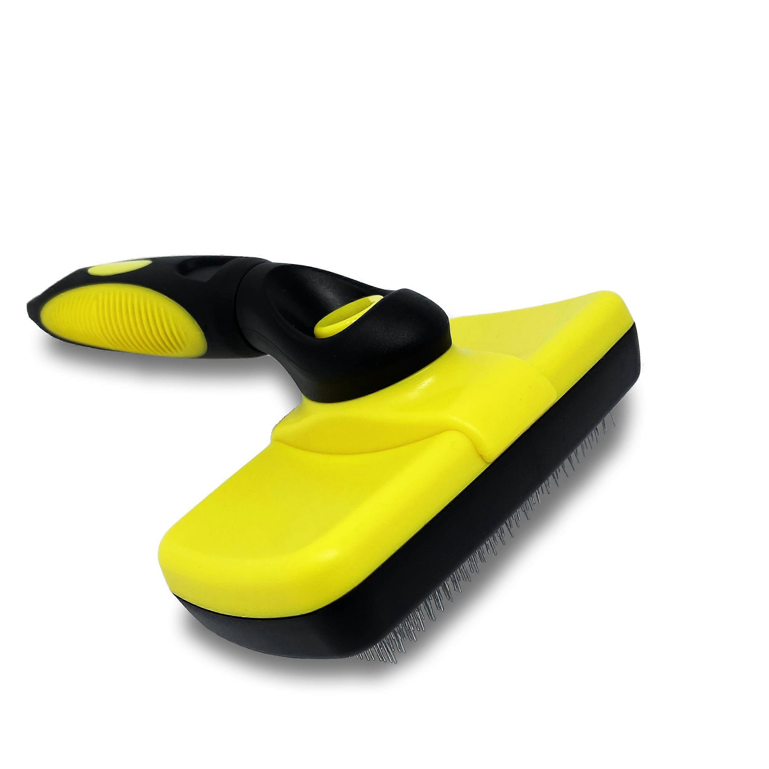 Slicker brush (smooth and soft bristles) for dogs and cats, long and short haired dogs, cats, rabbits and other pets for other pets yellow