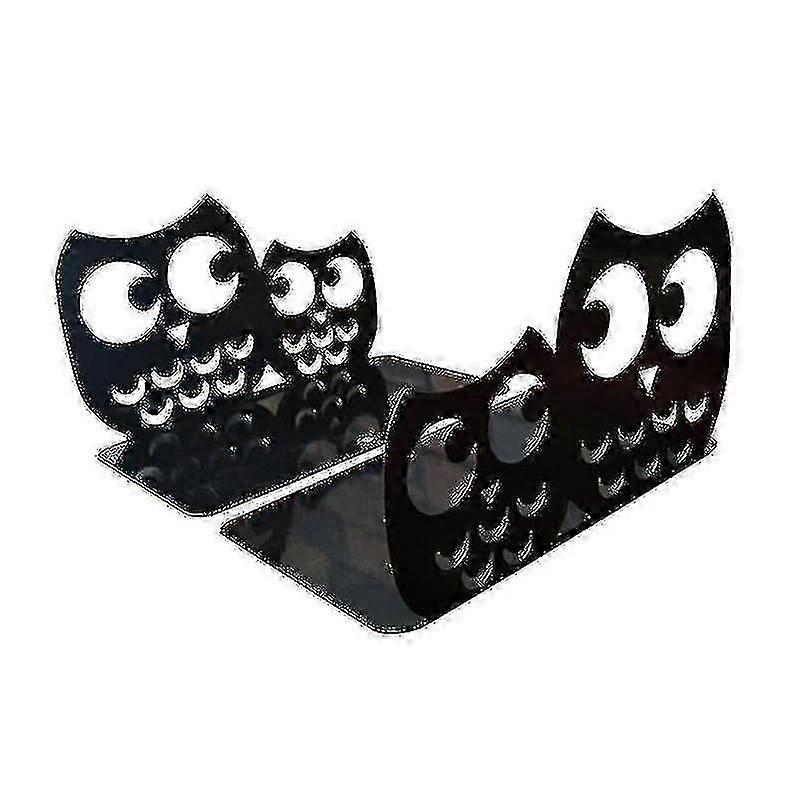 1 Pair Bookends Frame Owl Pattern Book Frame Book Organiser Creative Metal Book Organiser Stationery (black)