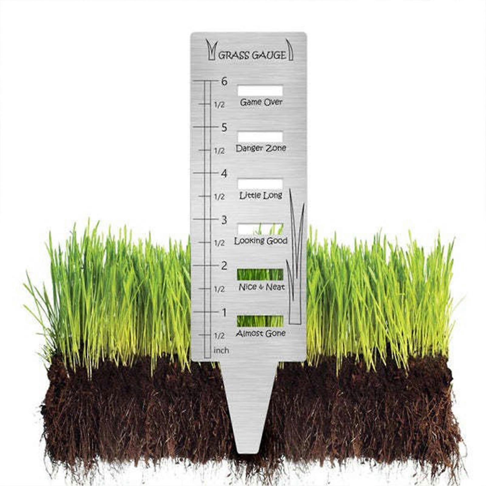 Stainless Steel Grass Gauge with Scale Outdoor Lawn Trimming Measuring Tool