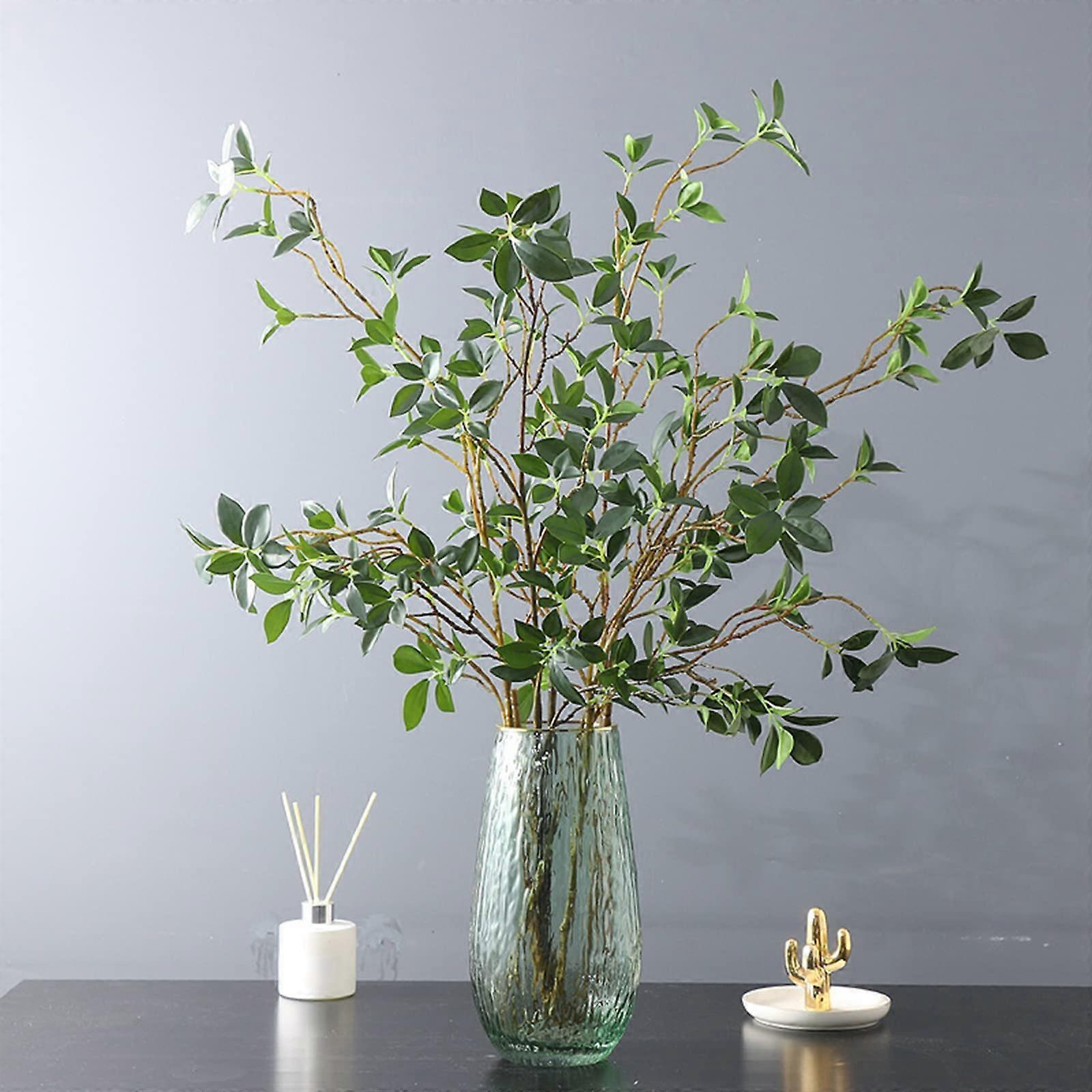 3 Pcs Artificial Ficus Branches Leaf Spray, Faux Greenery Long Stems 44.5 Inch Tall
