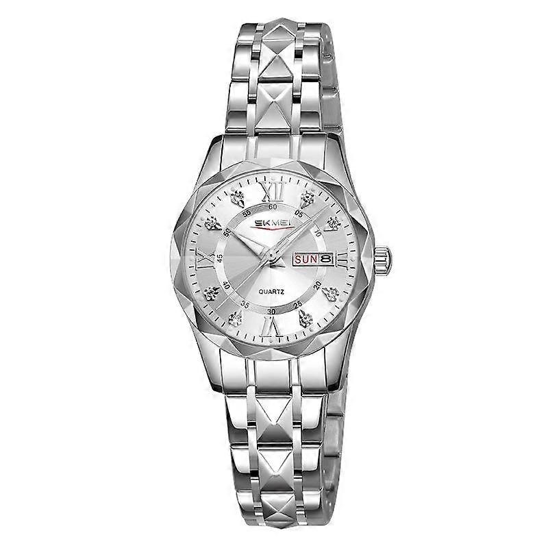 SKMEI Luminous Watch Women Silver Case Silver Dial