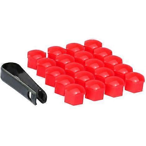 20pcs Universal 19mm Wheel Nut Covers Lug Nut Caps Screws Protector, model: Red 2