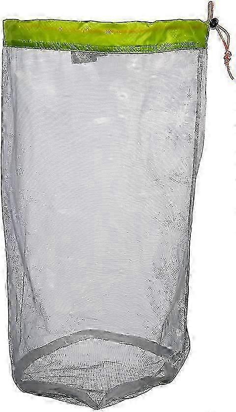 Aufbewahrungstasche aus Netz; Camping Mesh Tasche; Netzsack; Netztasche mit Kordelzug, grün