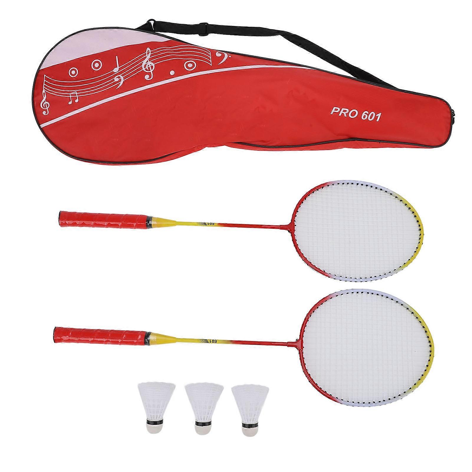1 Pair Racket 3 Nylon Shuttlecocks 2 Player Badminton Set with Carrying Bag for Sports Training Entertainment