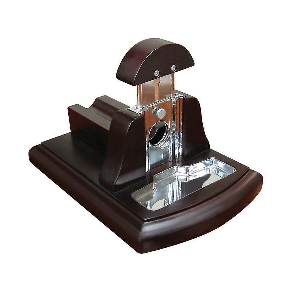 Table Top Guillotine Cigar Cutter Dark Walnut Color Finish
