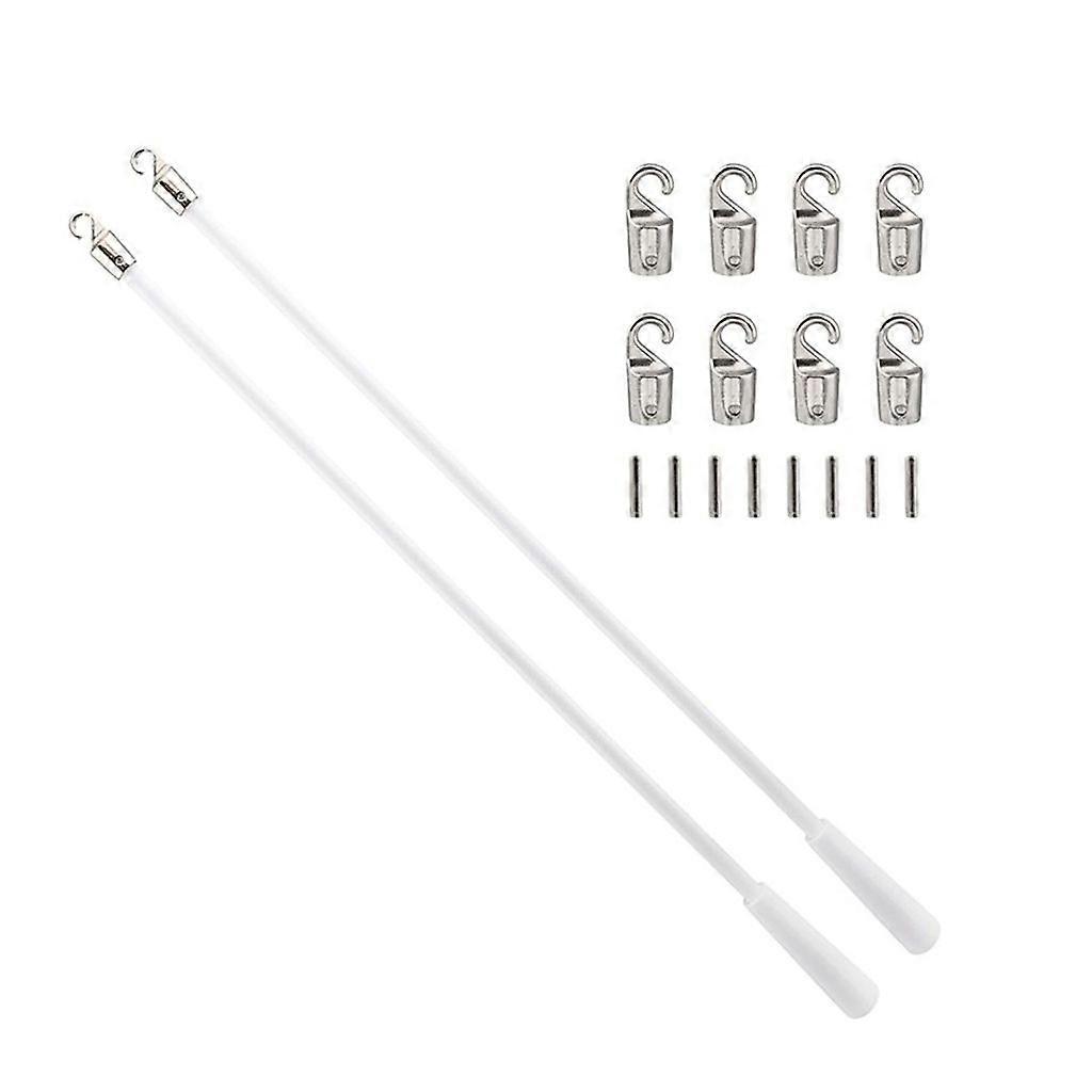 Clear Blind Rods 43cm with 360Rotate Hooks for Home Office Window Decoration