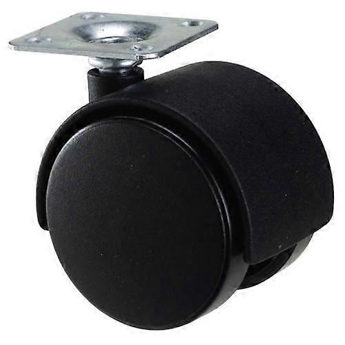 Rueda doméstica placa de nylon negra de 50 mm.