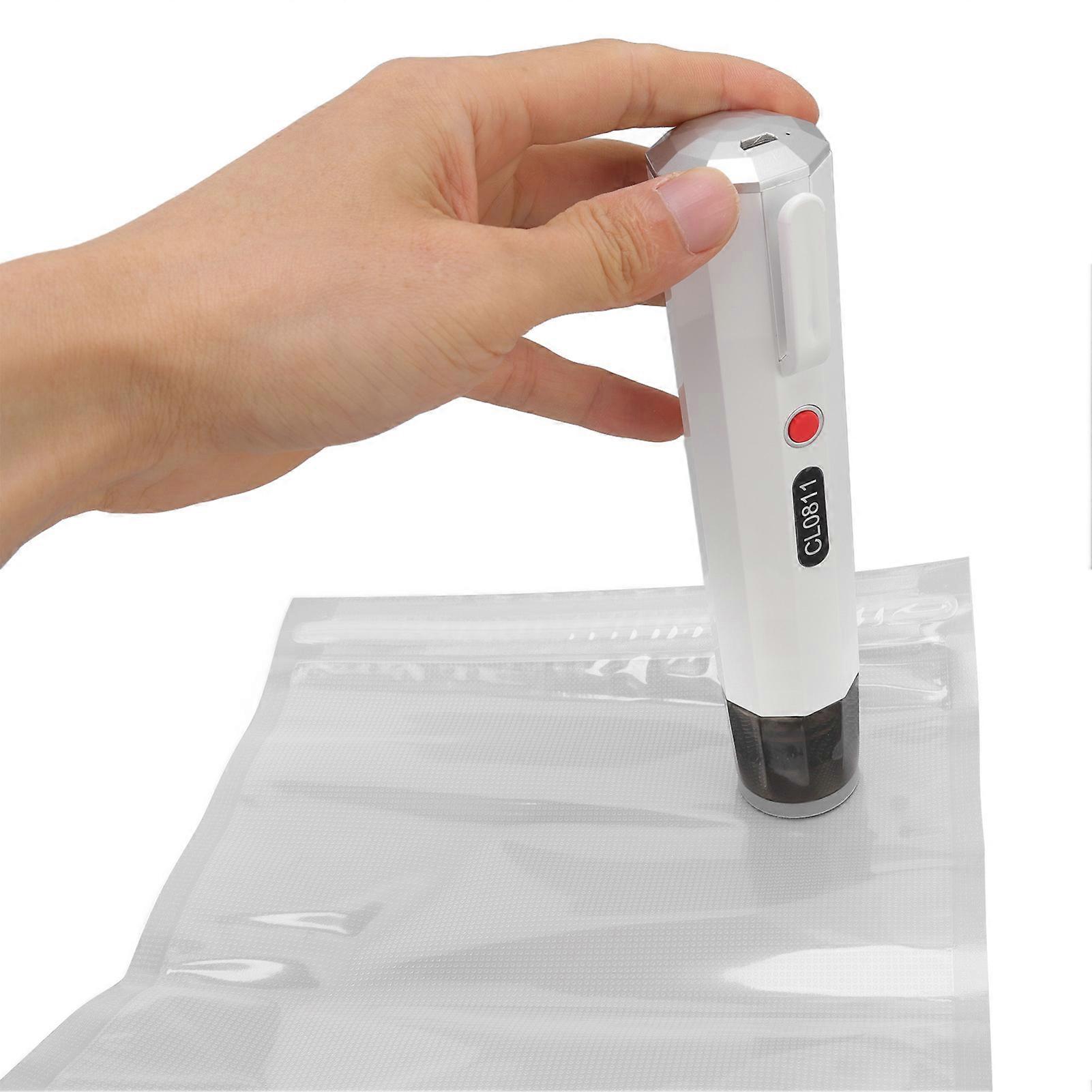 Handheld Vacuum Sealer Portable Small USB Charging Multifunctional Automatic Food Vacuum Sealer Machine White 
