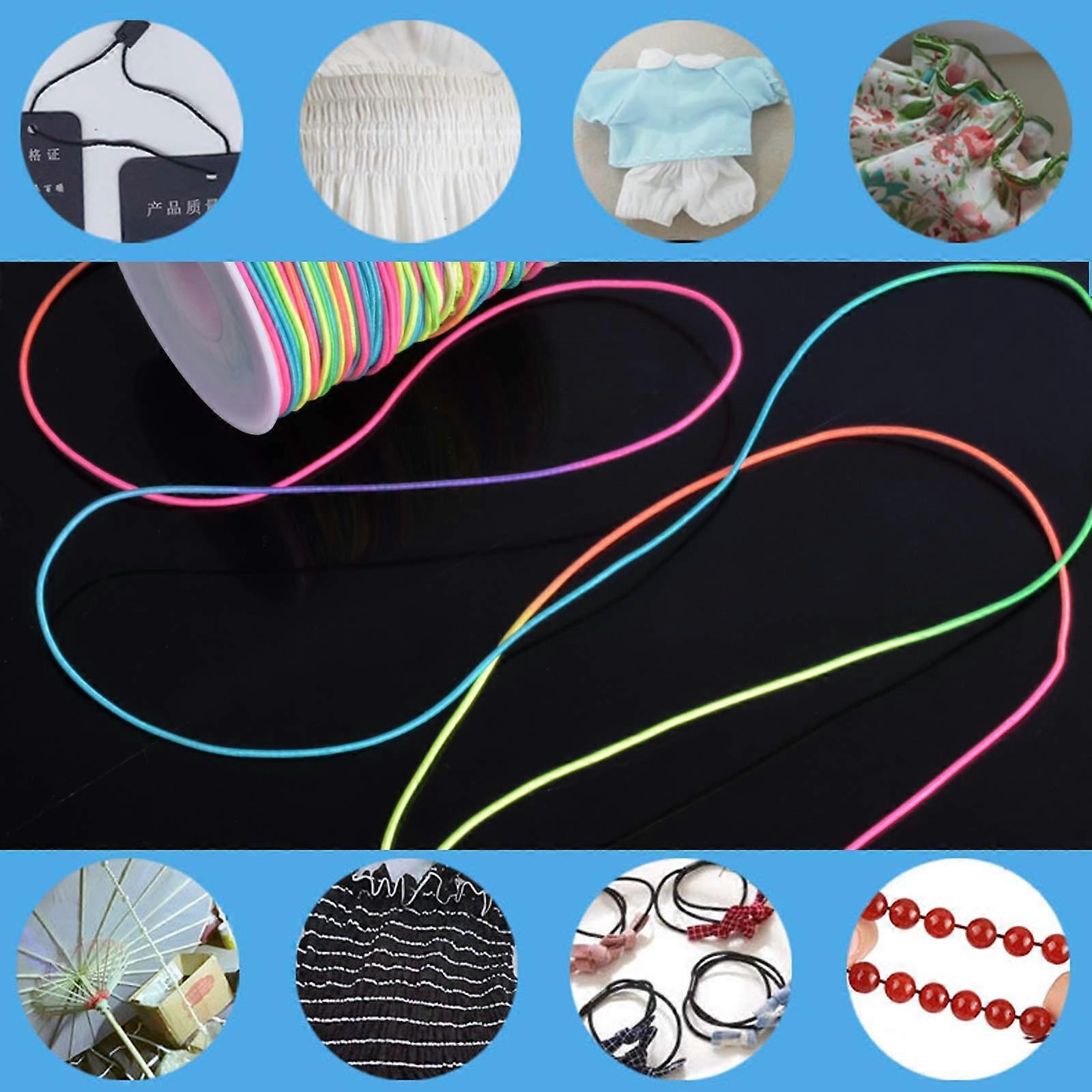 1.2 mm Colourful Elastic Cord Bead Cord Rainbow Colour Stretch Cord Jewellery Making Cord 85 m Elastic Thread