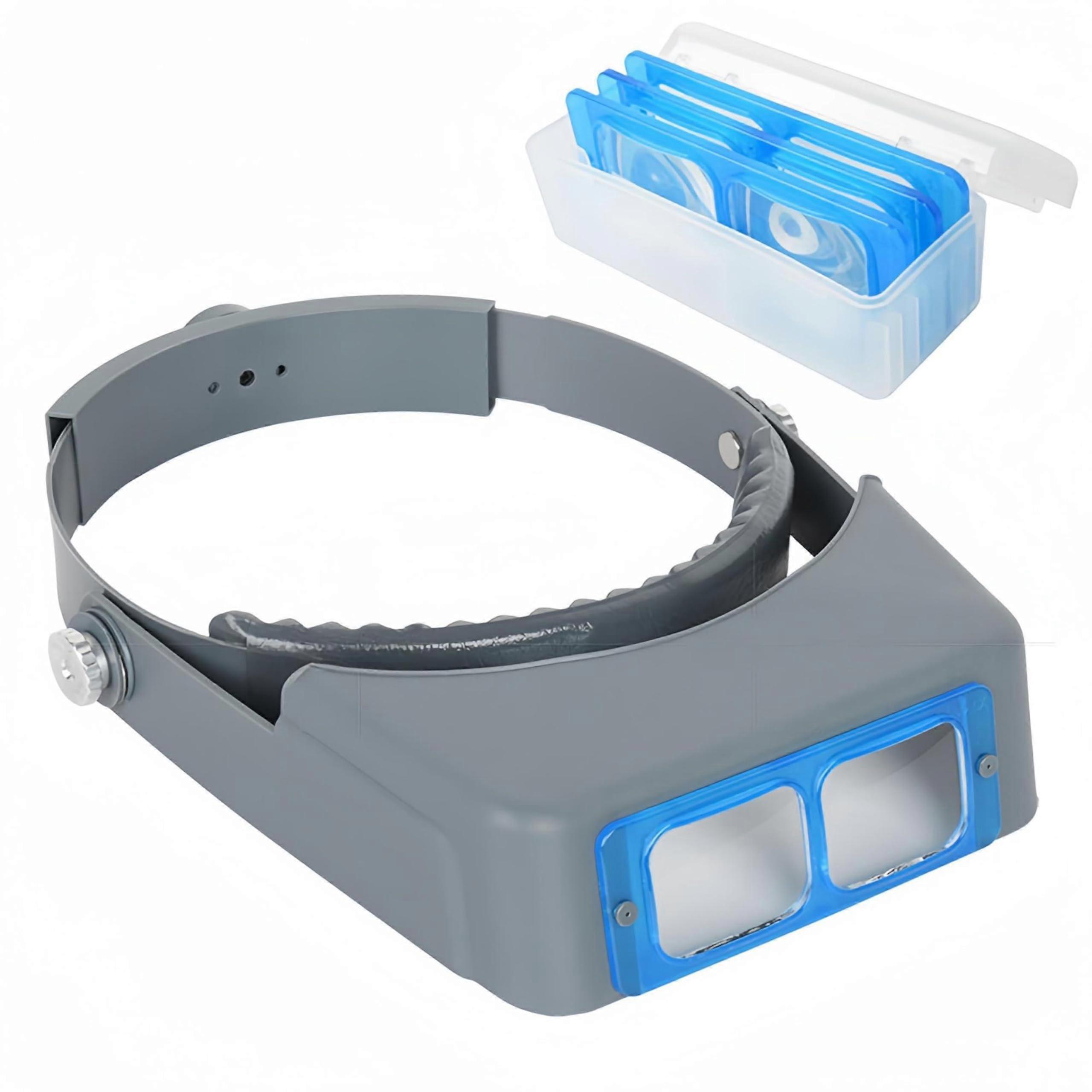 Headband Magnifier with Adjustable Magnifying Eyeglasses, Detachable Lenses for Hands-Free Viewing, Ideal for Hobbyists and Crafting