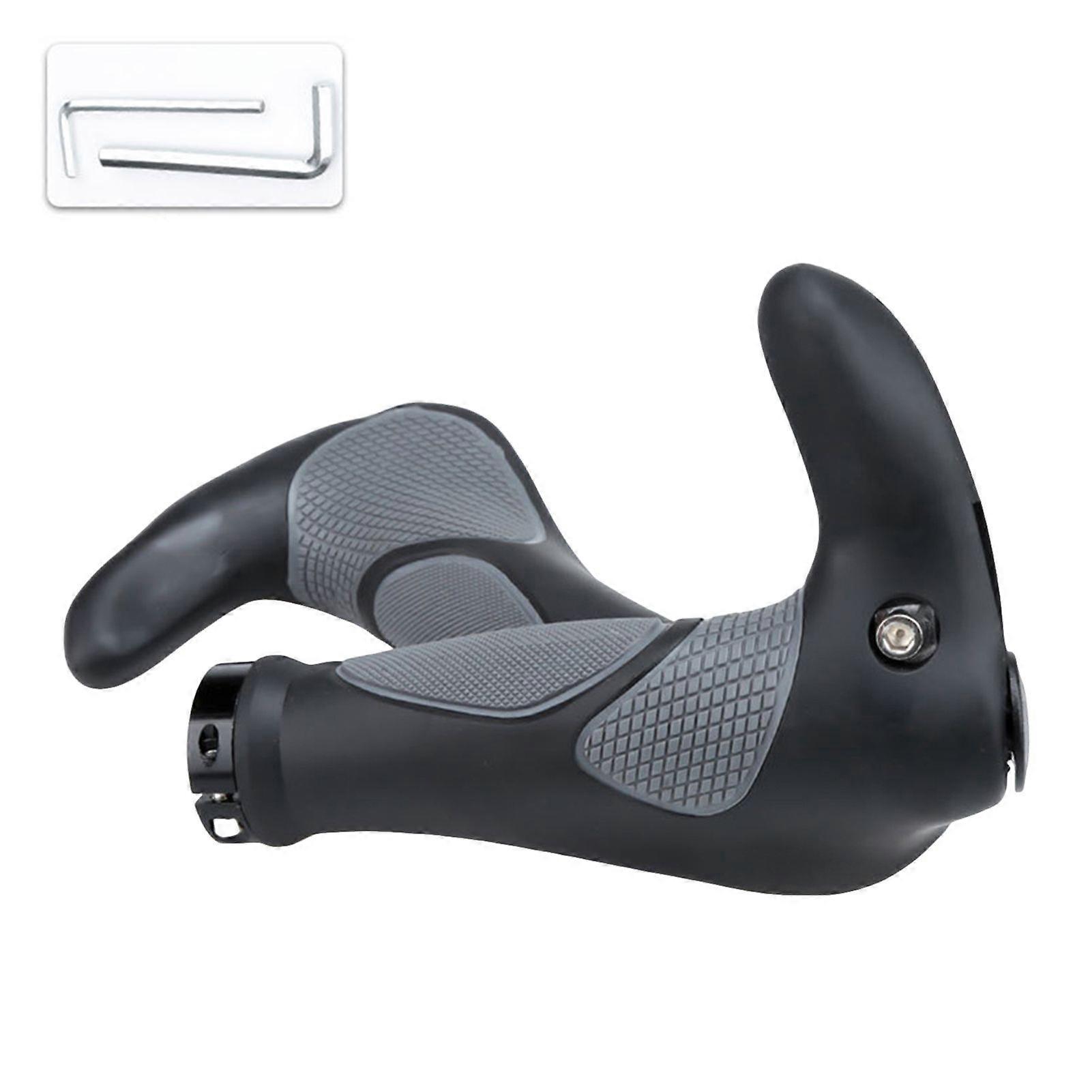 Ergonomic Bike Grips with Bar Ends Lock-On Non-Slip Rubber Handlebar Grips for Mountain Bikes and Cycling