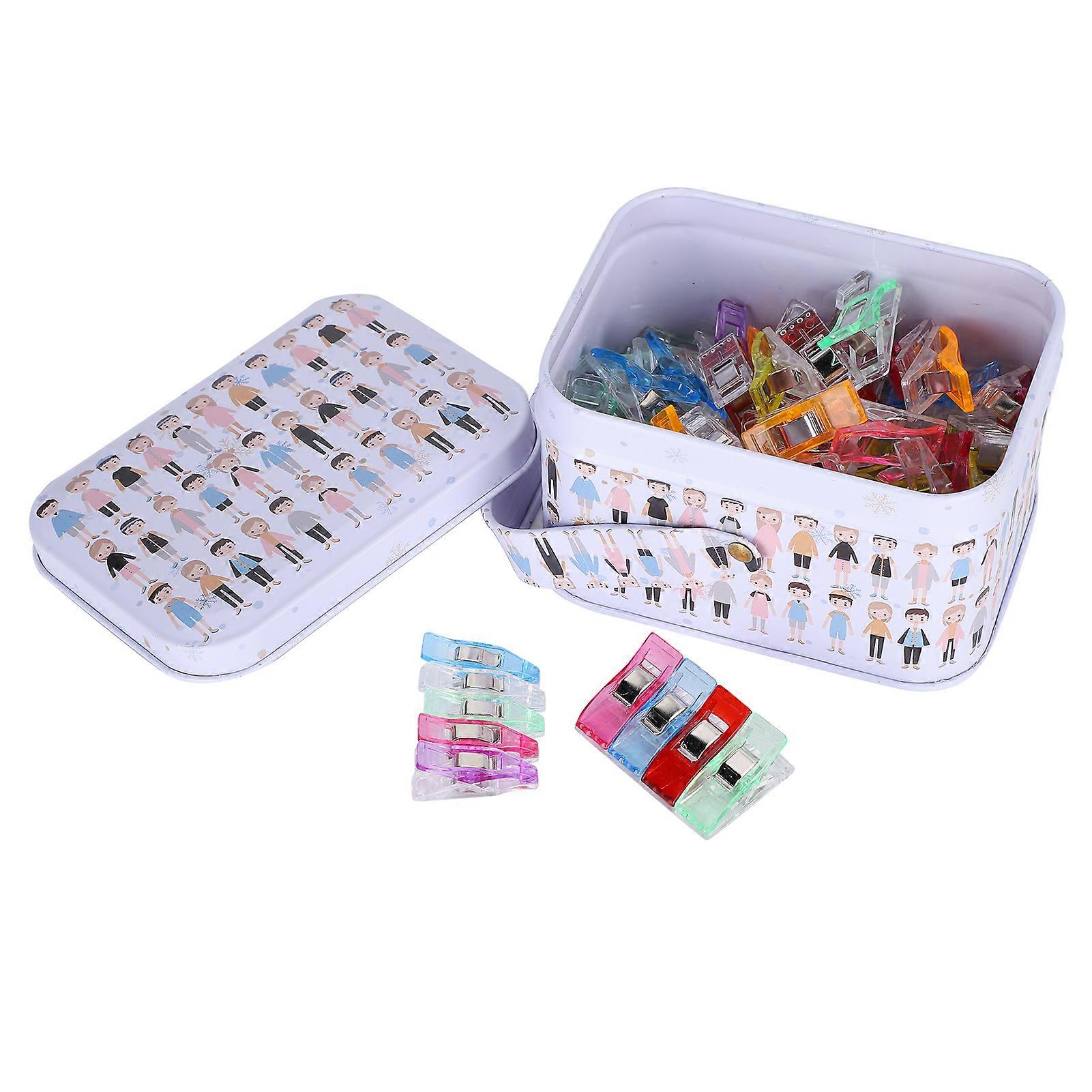 100Pcs Sewing Clips Plastic Assorted Color Hemming PatchWork Cloth Safety Knitting Clamp