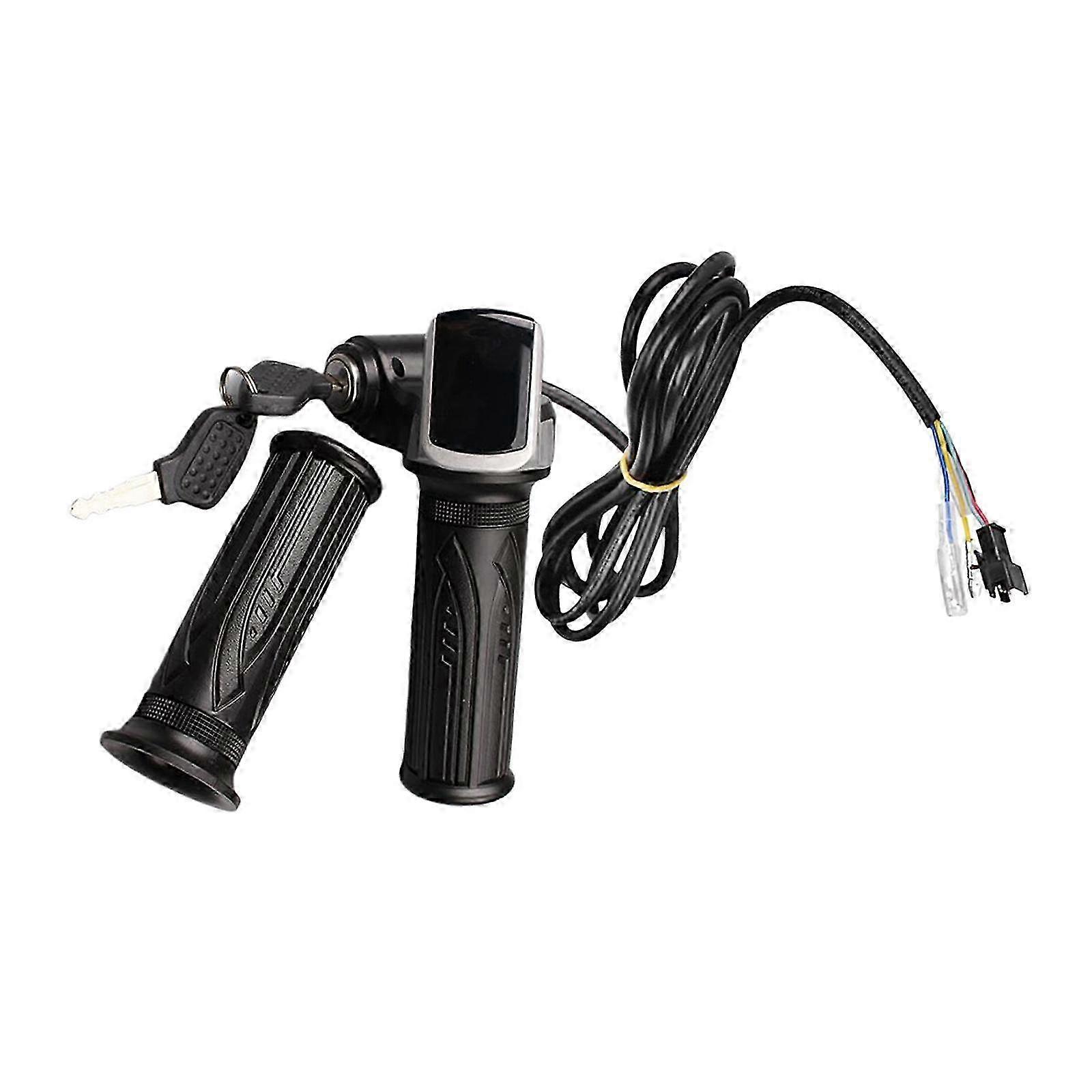 Throttle Grips Scooter Bicycle 22mm Handlebar with Power Indicator LED Display Refit Component-color: 36V