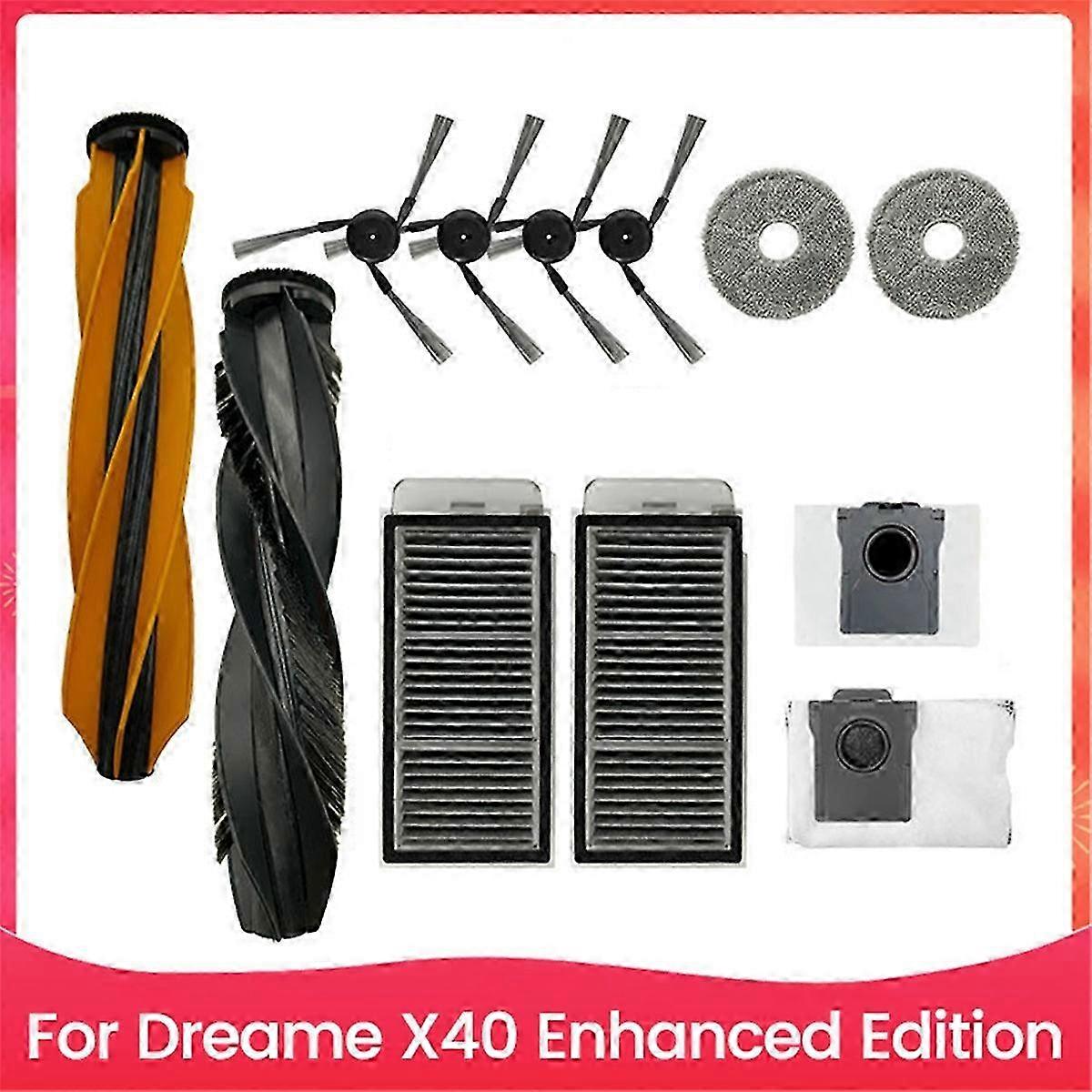 12PCS Brush Mop Cloth Dust Bag and Filter for X40 Enhanced Edition Sweeping Robot Accessories Replacement Parts