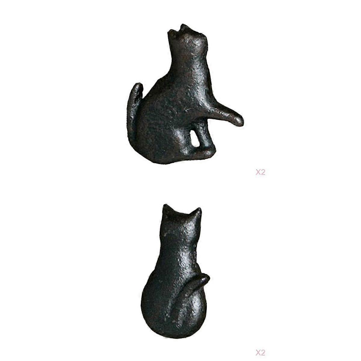 4x Cat Design Cupboard Drawer Knob Kitchen Cabinet Door Pull Knobs D+C